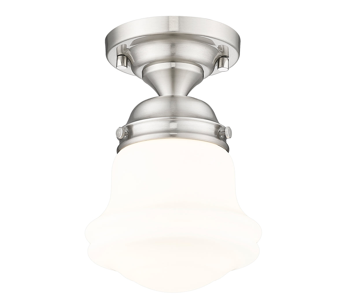 Semi-plafonnier Vaughn Nickel brossé, Opale mate, 6" – vue 4