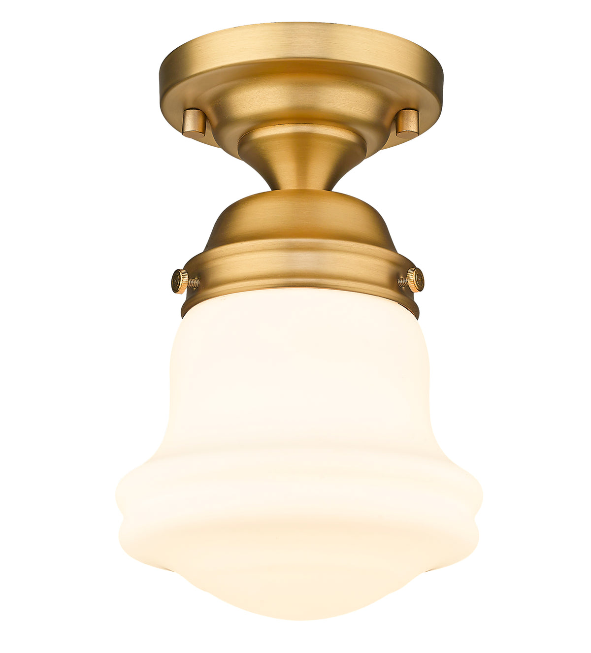 Semi-plafonnier Vaughn Laiton patrimoine, Opale mate, 6" – vue 4