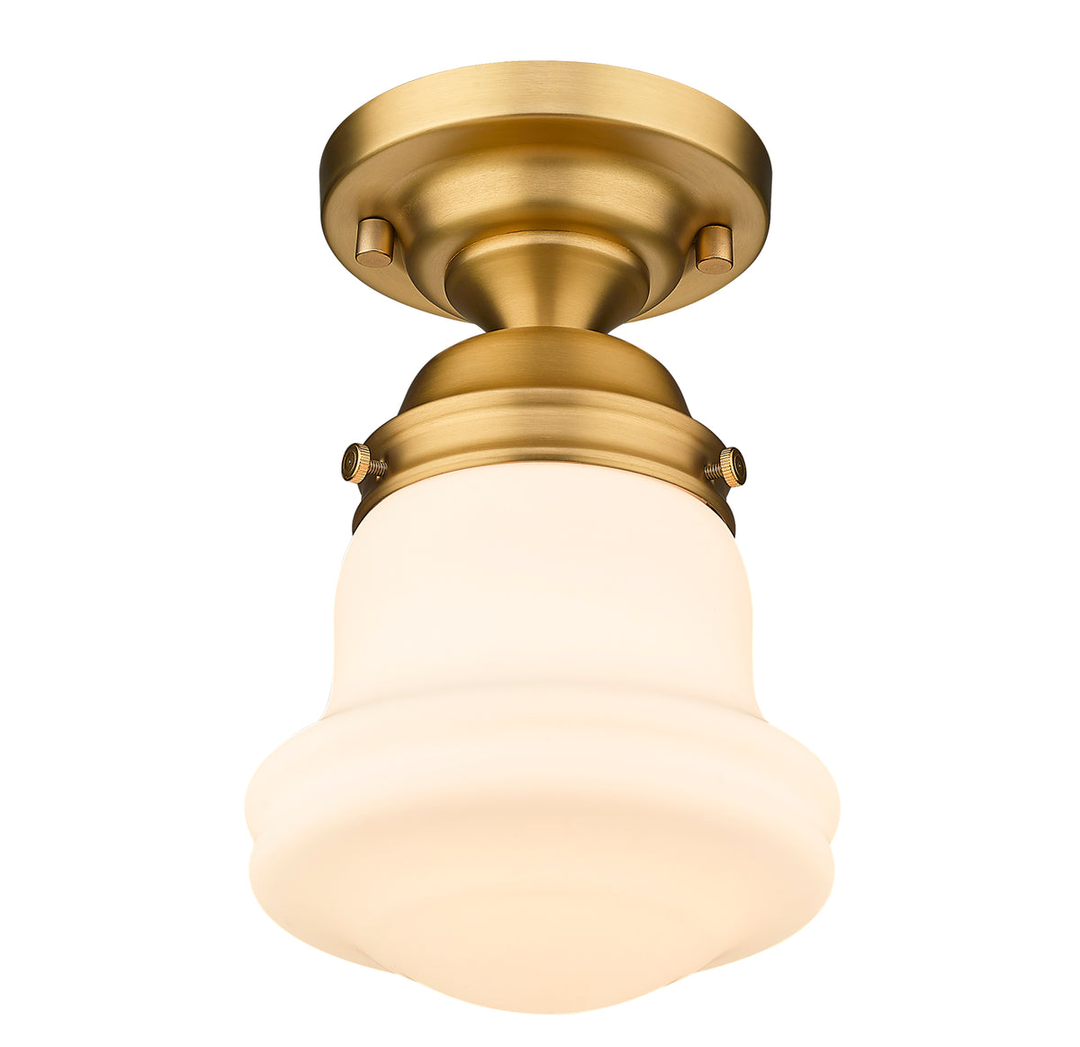 Semi-plafonnier Vaughn Laiton patrimoine, Opale mate, 6" – vue 5