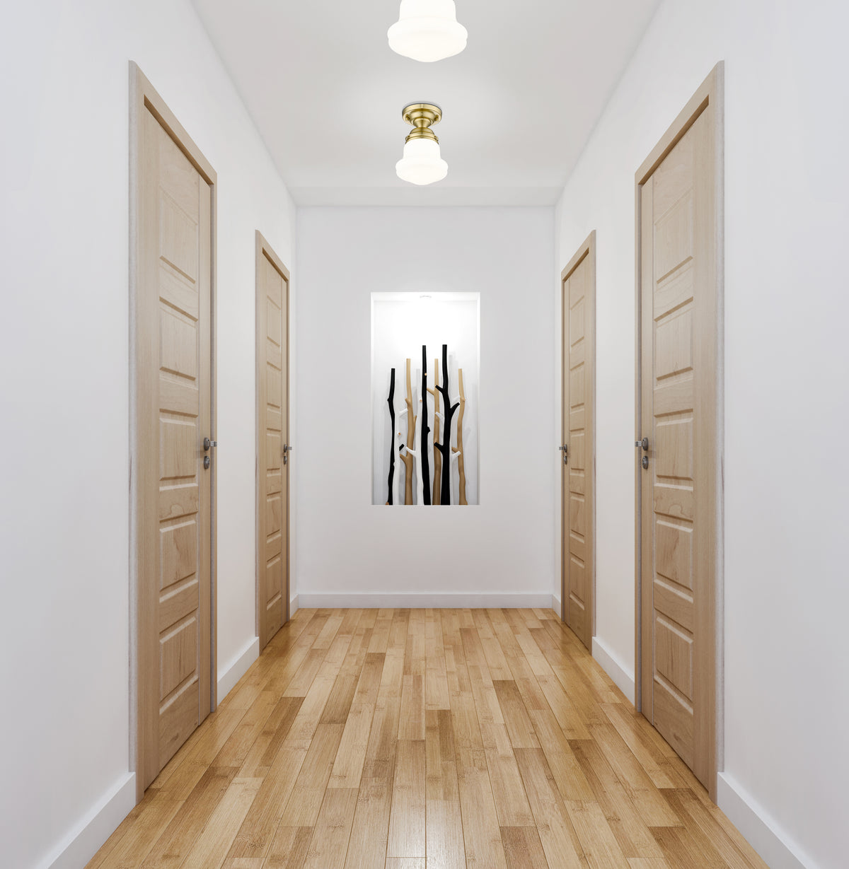 Semi-plafonnier Vaughn Or luxe, Opale mate, 6" – vue 3