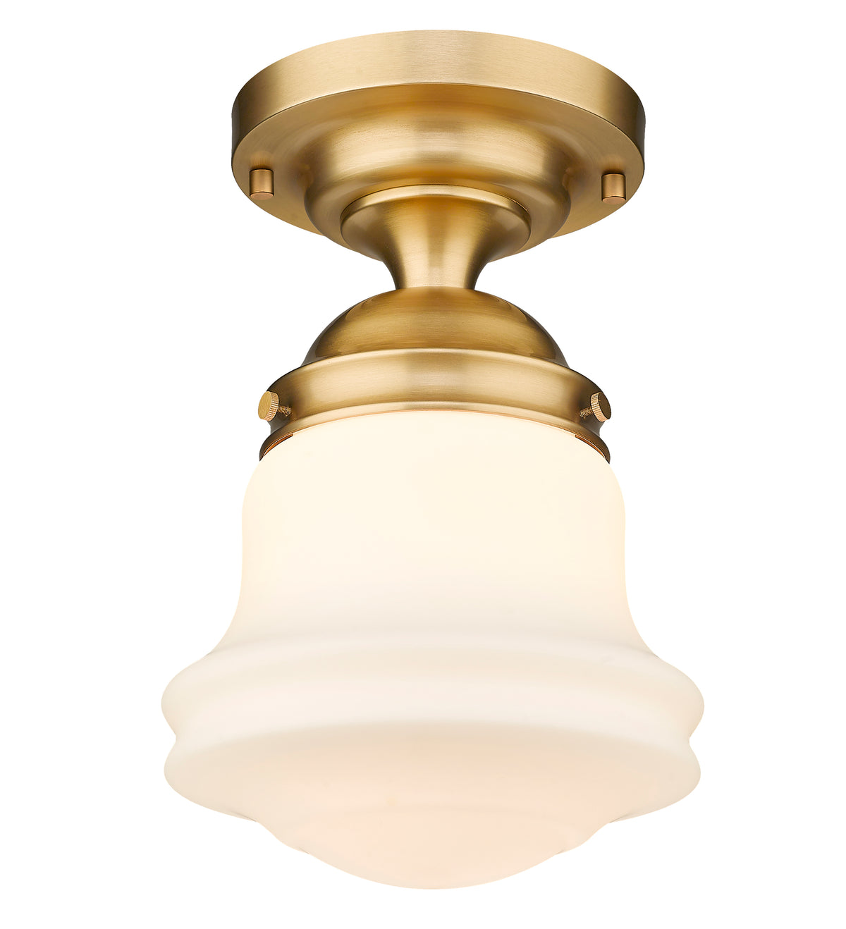 Semi-plafonnier Vaughn Laiton patrimoine, Opale mate, 10 1/2" – vue 4