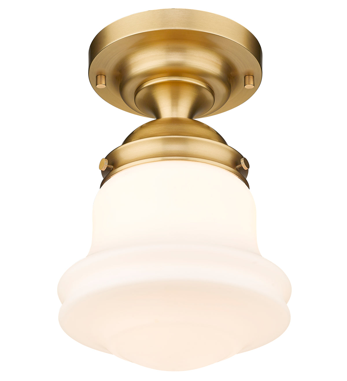 Semi-plafonnier Vaughn Laiton patrimoine, Opale mate, 10 1/2" – vue 5