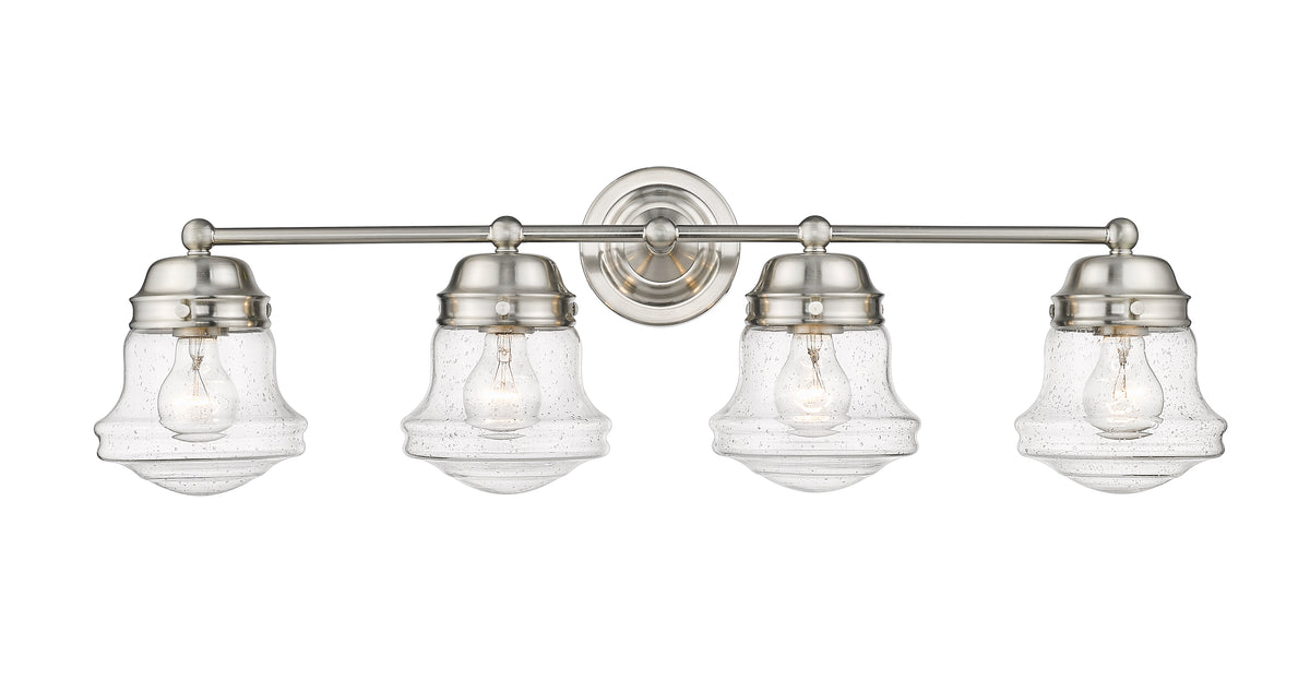 Luminaire de vanité Vaughn Nickel brossé, Grené transparent, 31 1/2" – vue 4