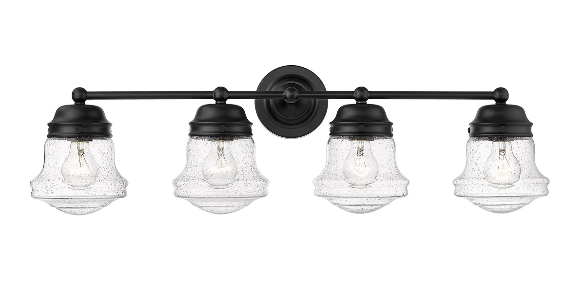 Luminaire de vanité Vaughn Noir mat, Grené transparent, 31 1/2" – vue 4
