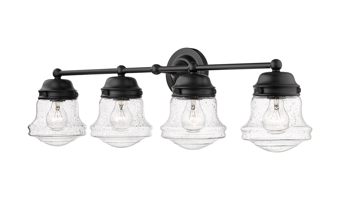 Luminaire de vanité Vaughn Noir mat, Grené transparent, 31 1/2" – vue 5