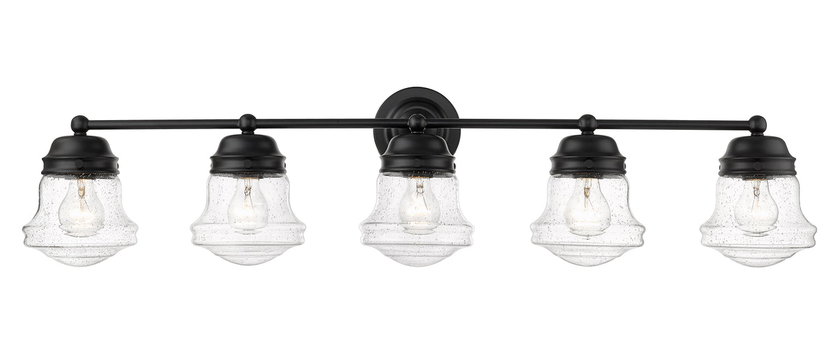 Luminaire de vanité Vaughn Noir mat, Grené transparent, 40 3/4" – vue 4