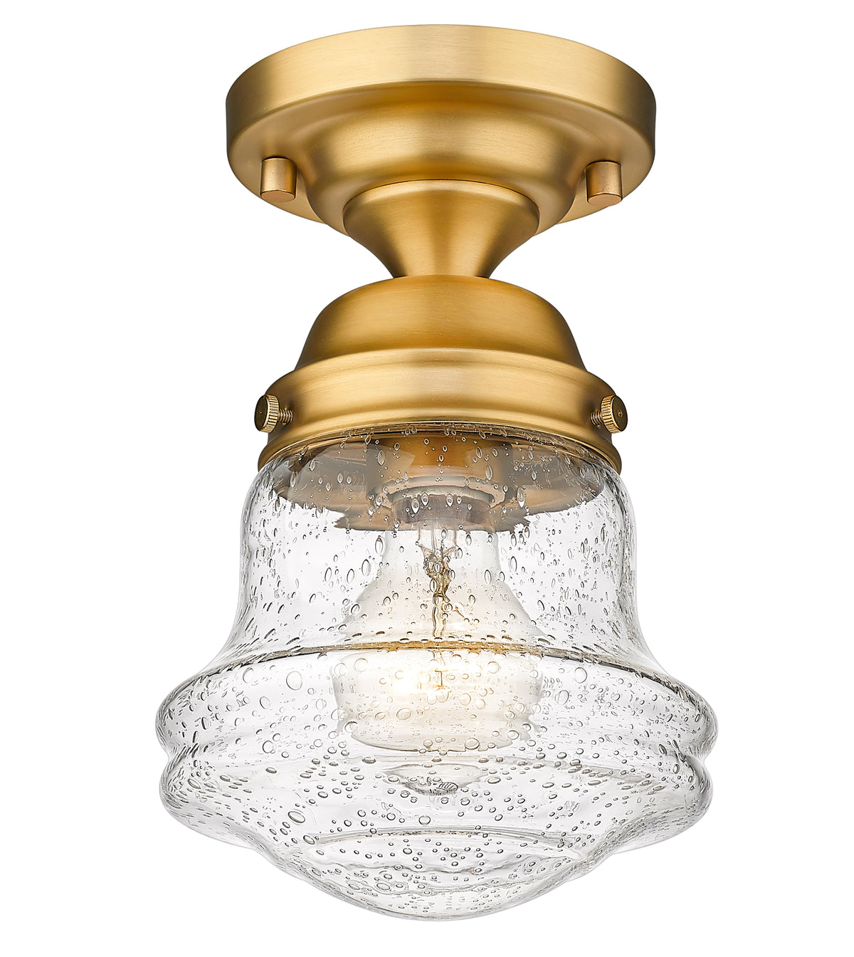 Semi-plafonnier Vaughn Laiton patrimoine, Grené transparent, 6" – vue 4