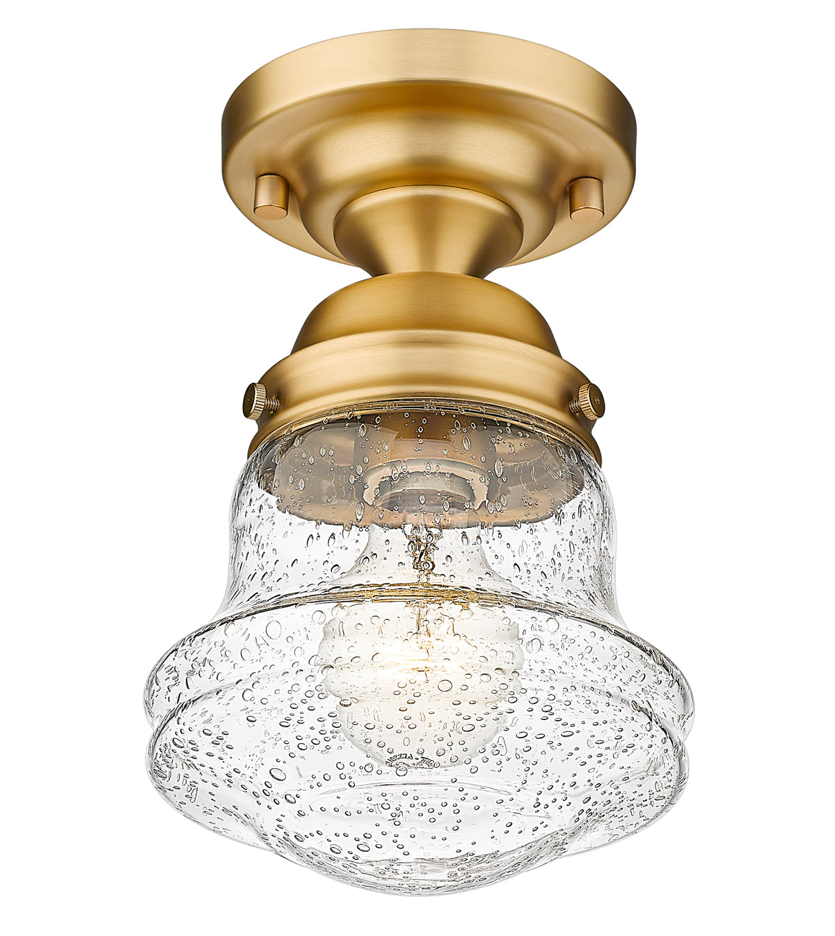 Semi-plafonnier Vaughn Laiton patrimoine, Grené transparent, 6" – vue 5