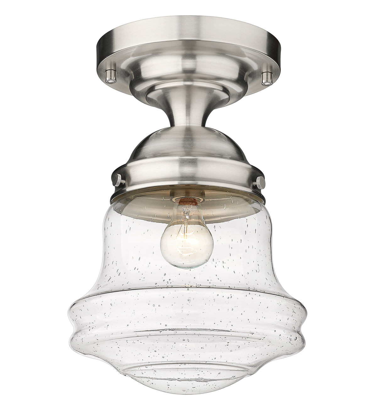 Semi-plafonnier Vaughn Nickel brossé, Grené transparent, 10 1/2" – vue 4