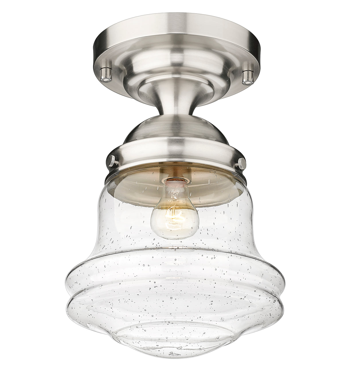 Semi-plafonnier Vaughn Nickel brossé, Grené transparent, 10 1/2" – vue 5