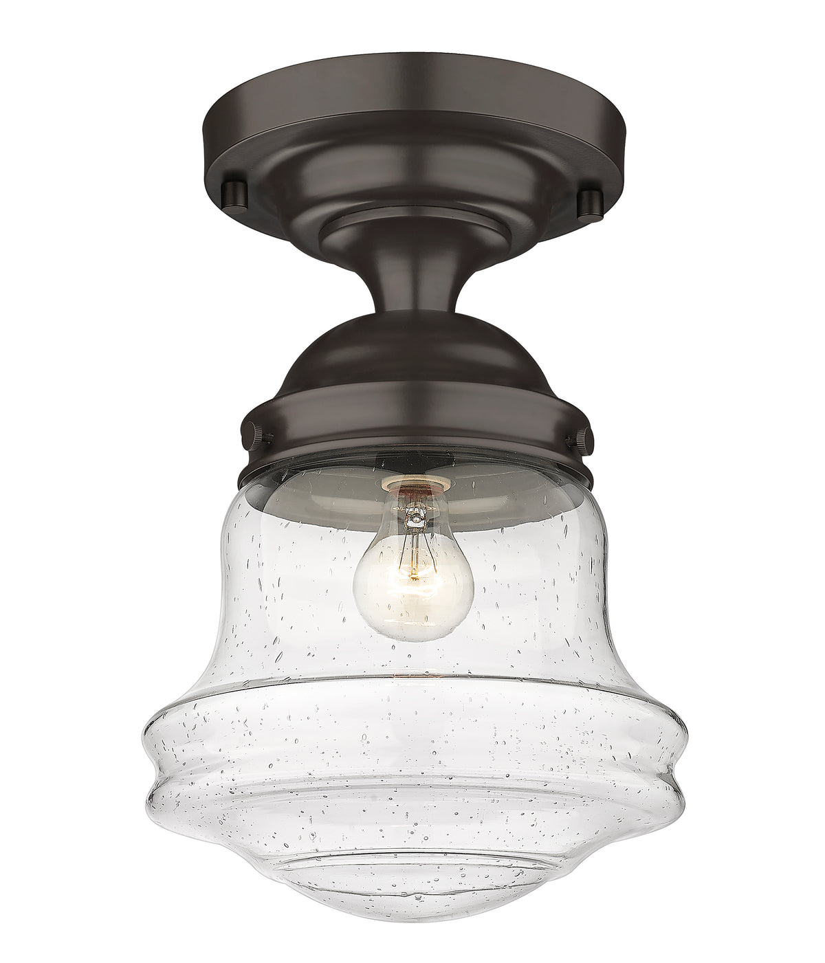 Semi-plafonnier Vaughn Bronze, Grené transparent, 10 1/2" – vue 4