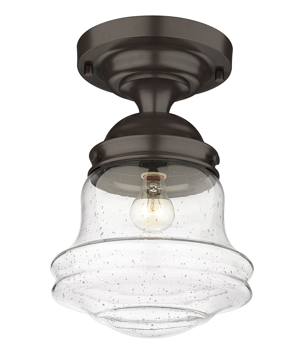 Semi-plafonnier Vaughn Bronze, Grené transparent, 10 1/2" – vue 5