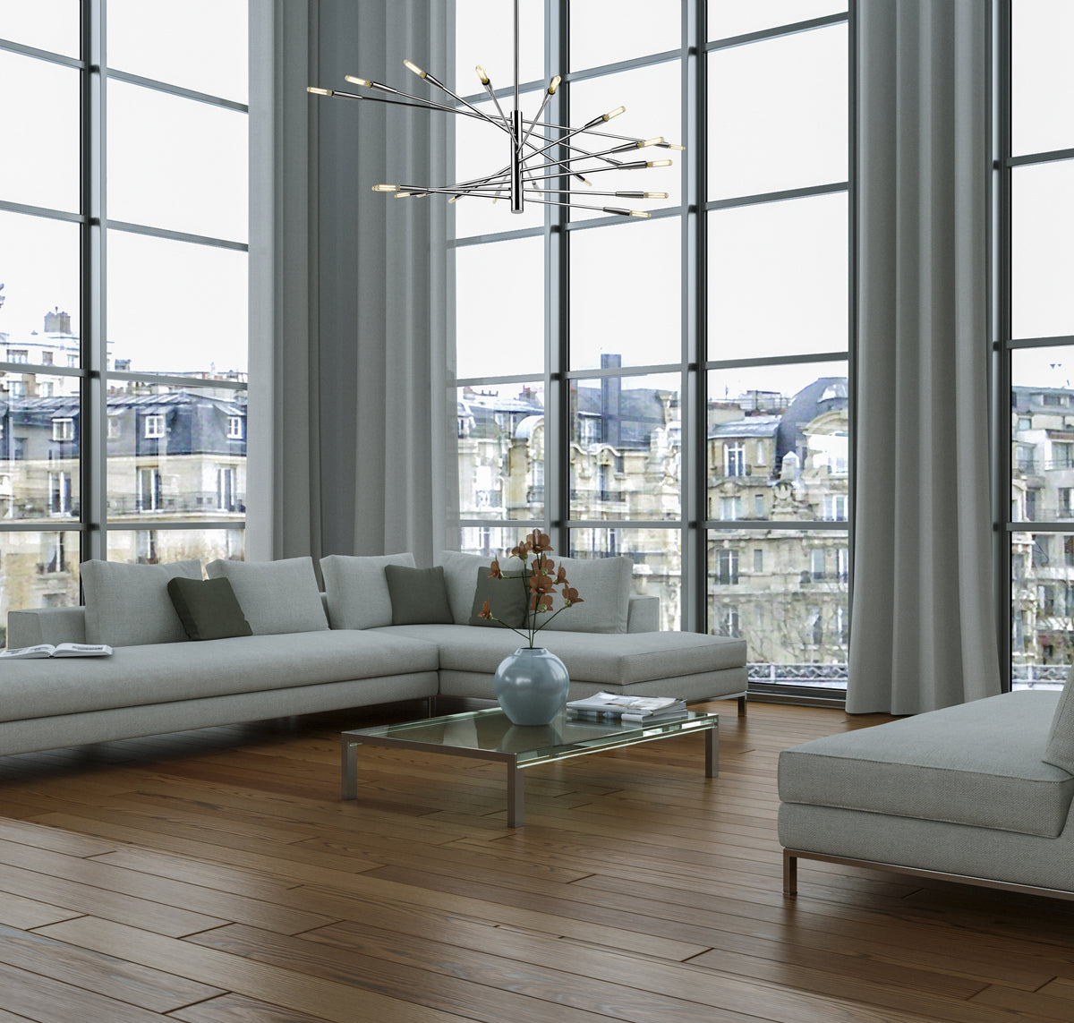 Lustre linéaire Ascension Chrome, 47 1/2" – vue 3