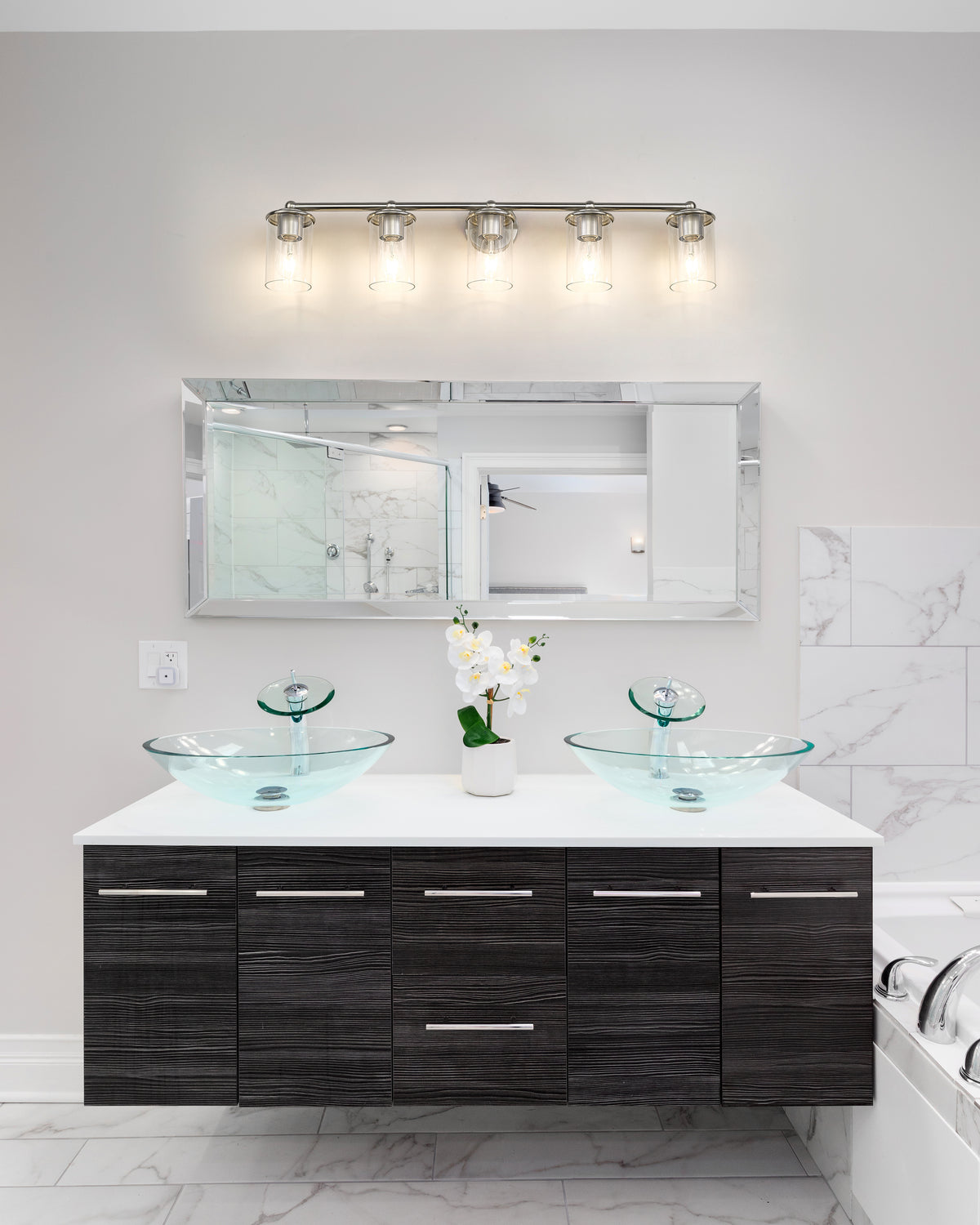Luminaire de vanité Thayer Nickel brossé, 39" – vue 3