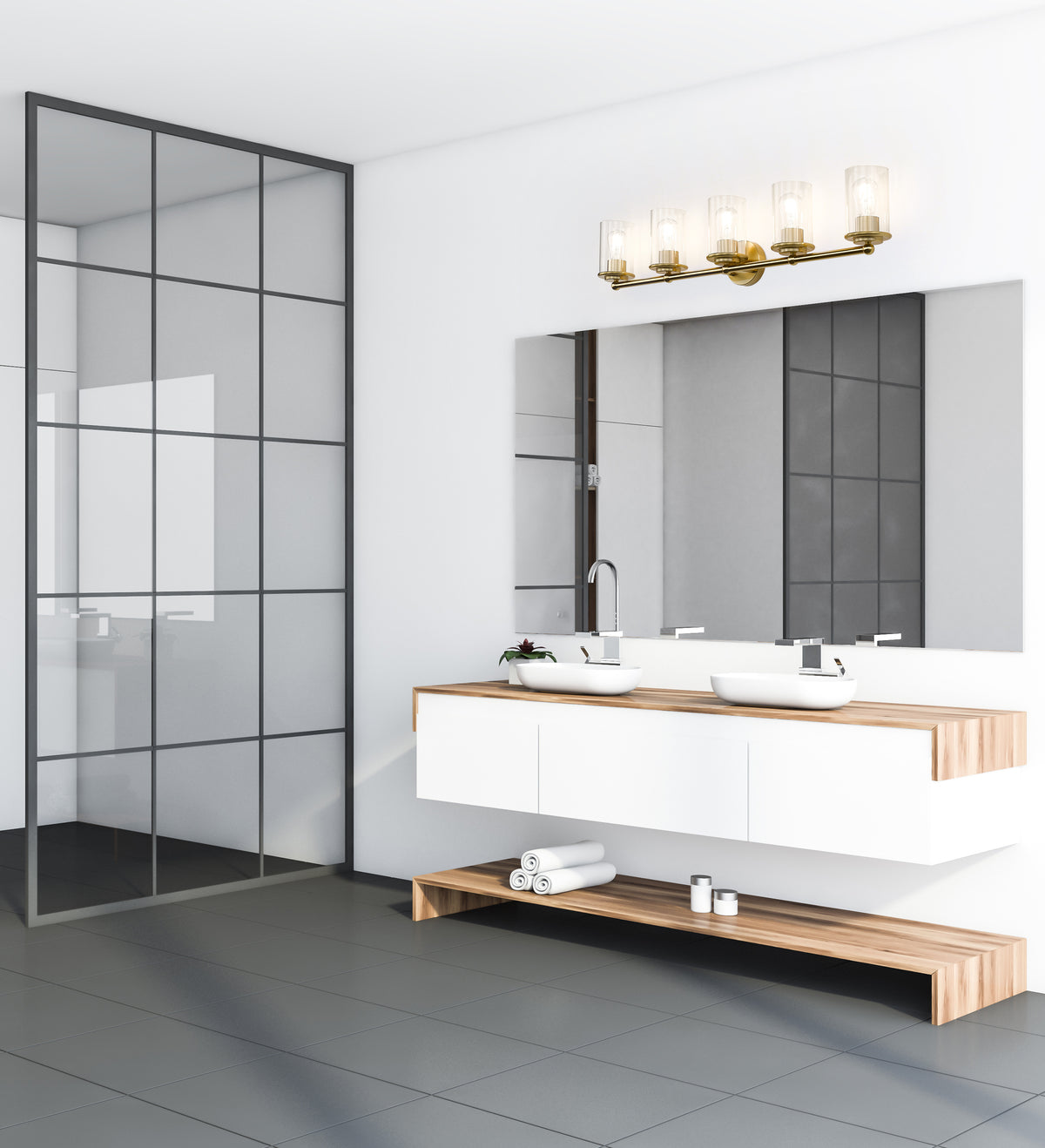 Luminaire de vanité Thayer Or luxe, 39" – vue 3