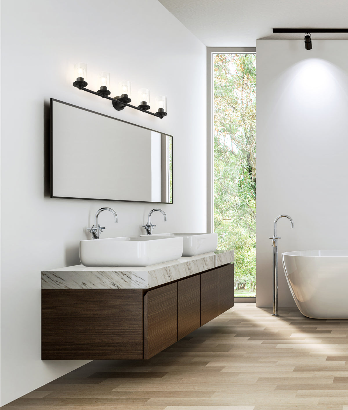 Luminaire de vanité Thayer Noir mat, 39" – vue 2