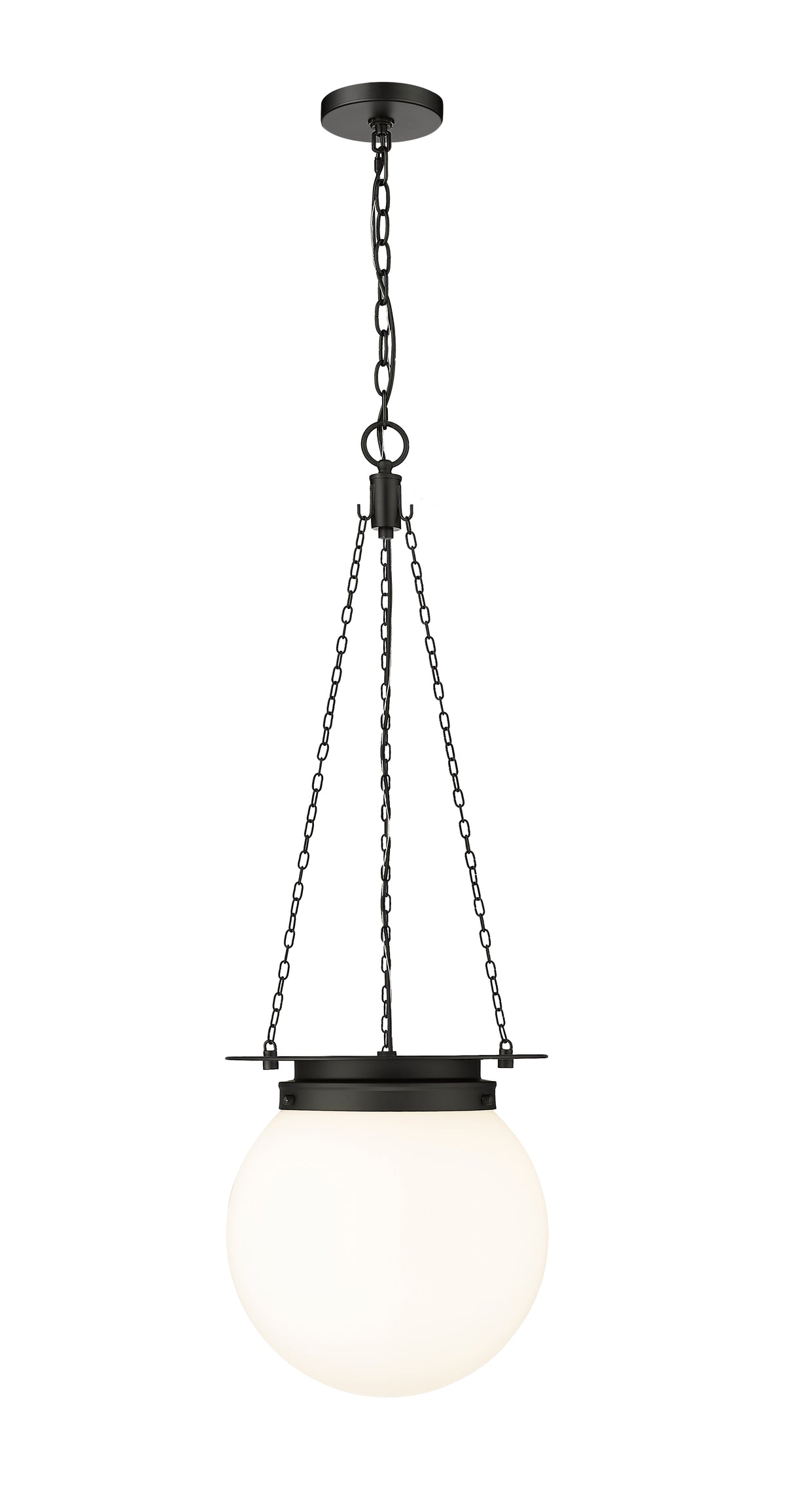 Suspension Calhoun Noir mat, Opale blanc – vue 4