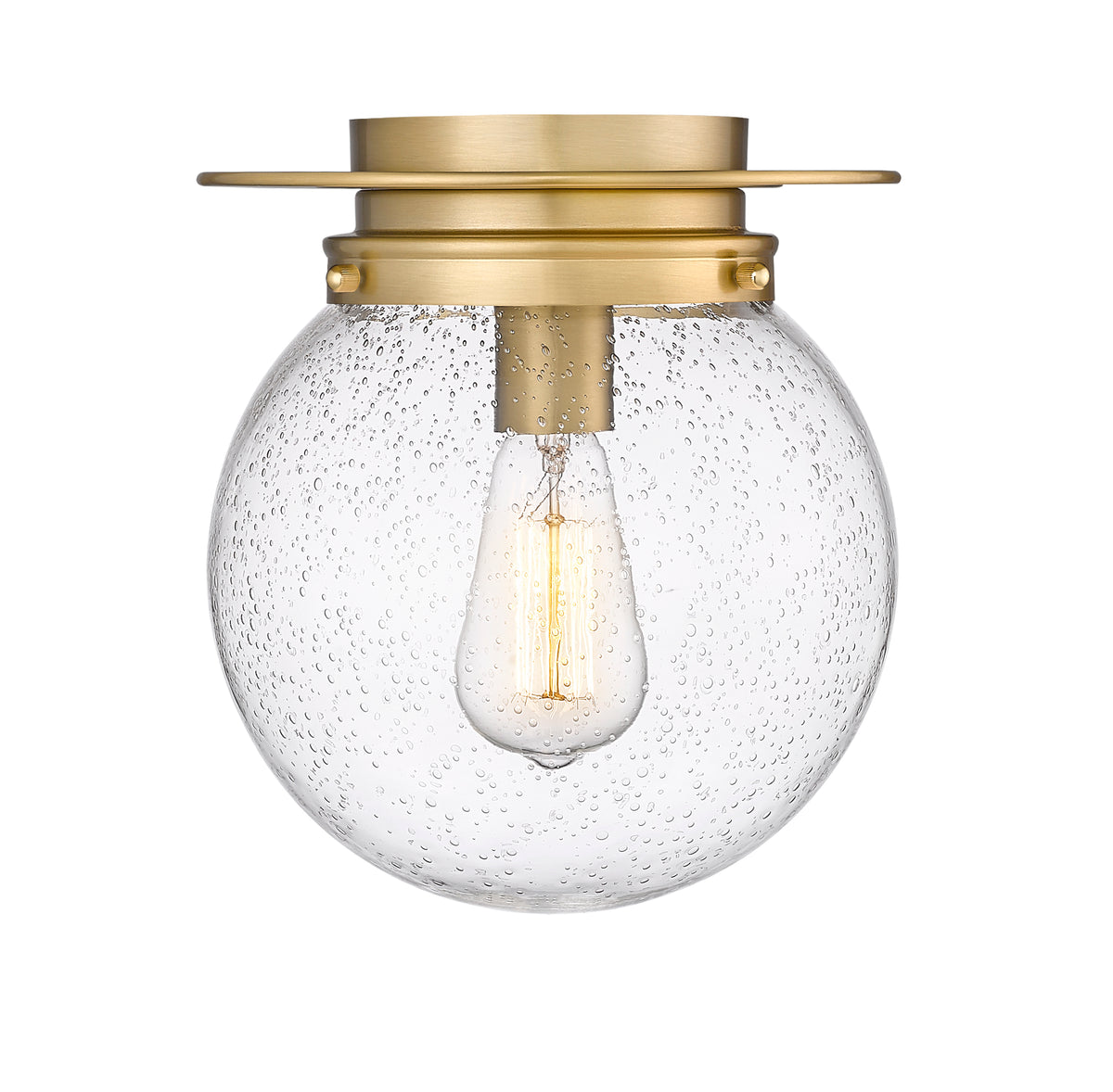 Plafonnier Calhoun Laiton patrimoine, Grené transparent, 9" – vue 4