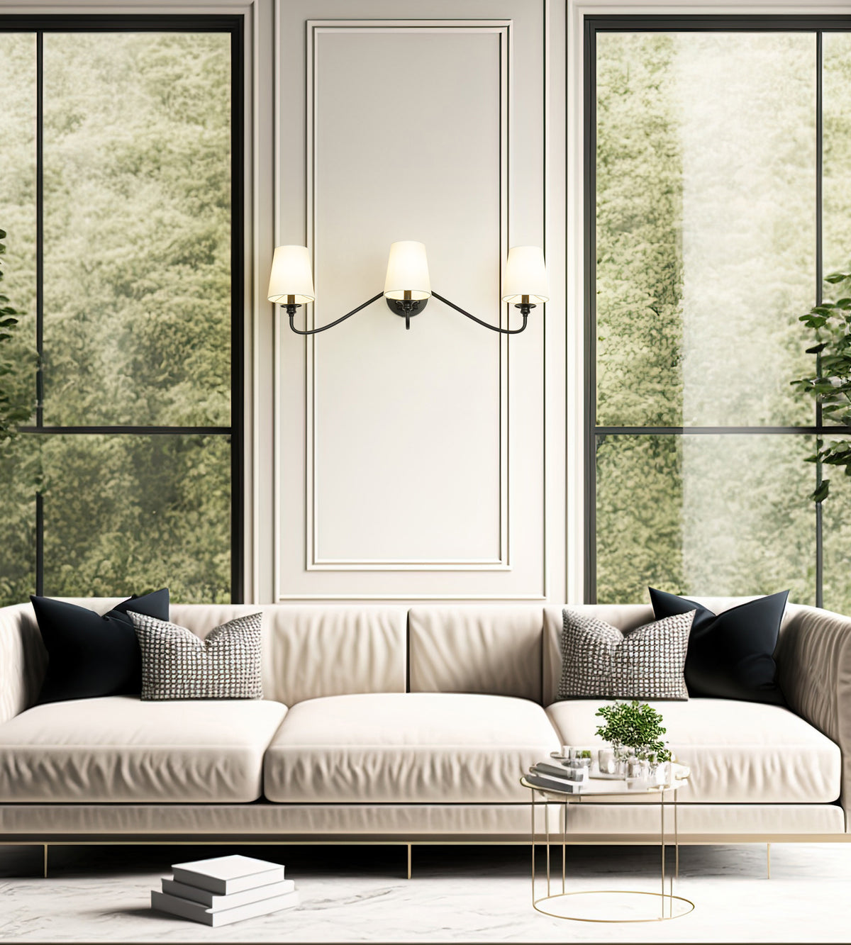 Applique murale Gianna Noir mat, 32" – vue 2