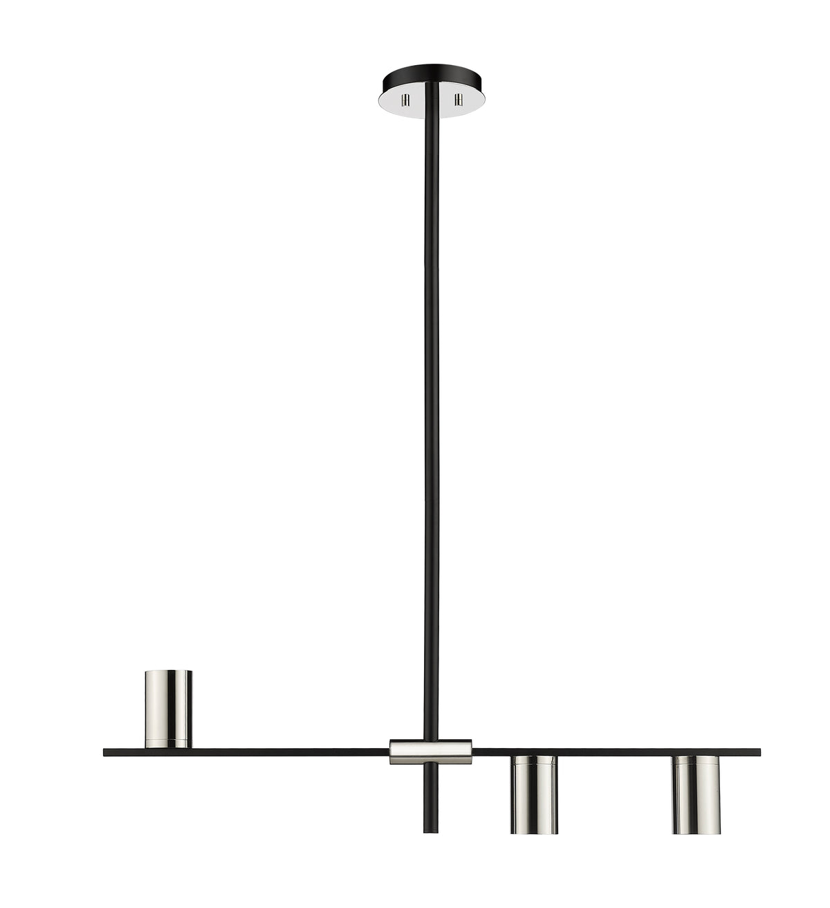 Suspension linéaire Calumet Noir mat + Nickel poli, nombre ampoules 3 – vue 4