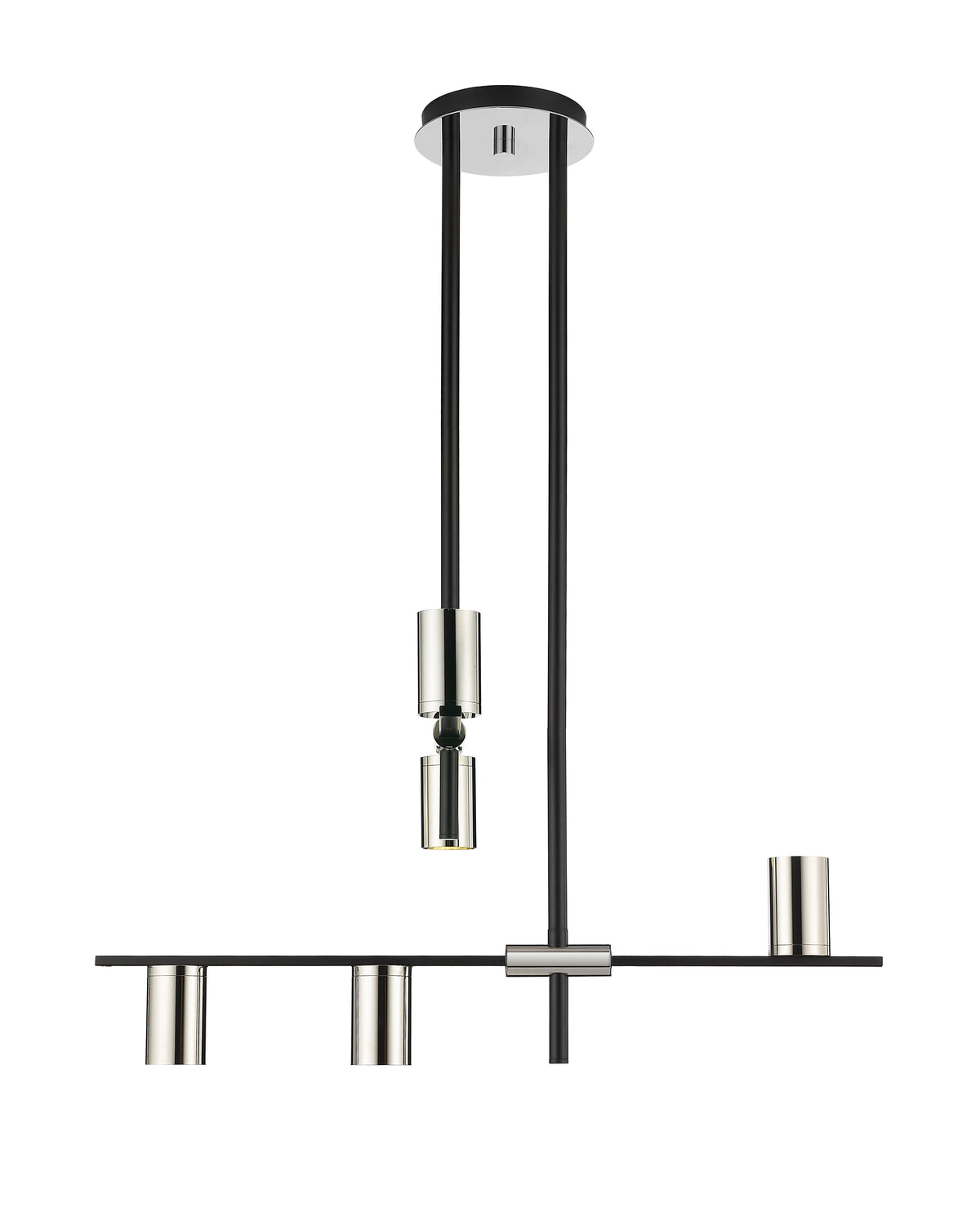 Lustre Calumet Noir mat + Nickel poli, 18" – vue 4