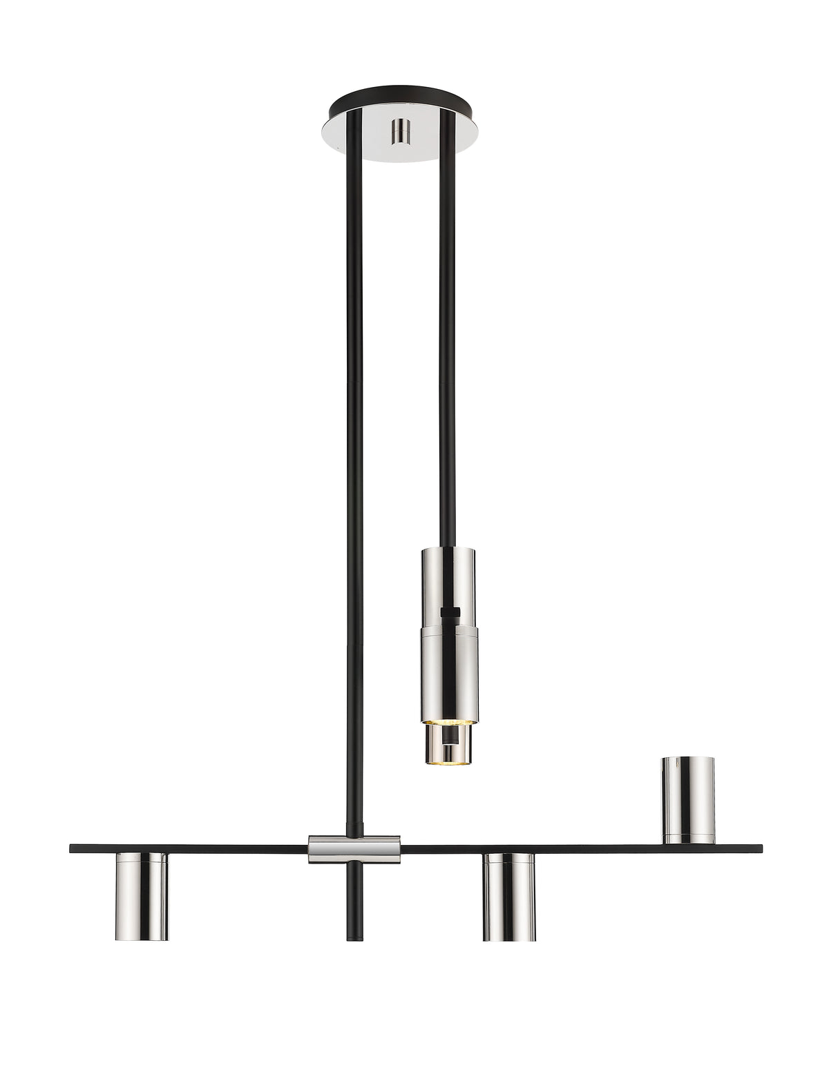Lustre Calumet Noir mat + Nickel poli, 30" – vue 4