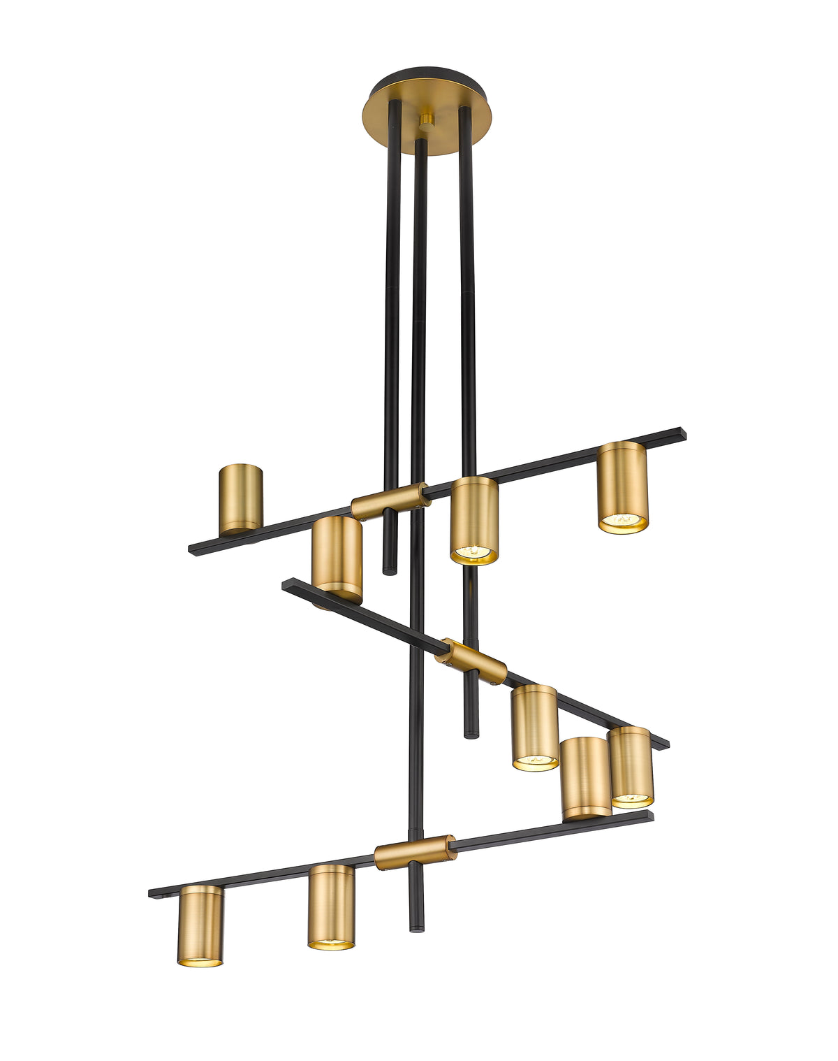 Lustre Calumet Noir mat + Laiton vieilli, 36" – vue 5
