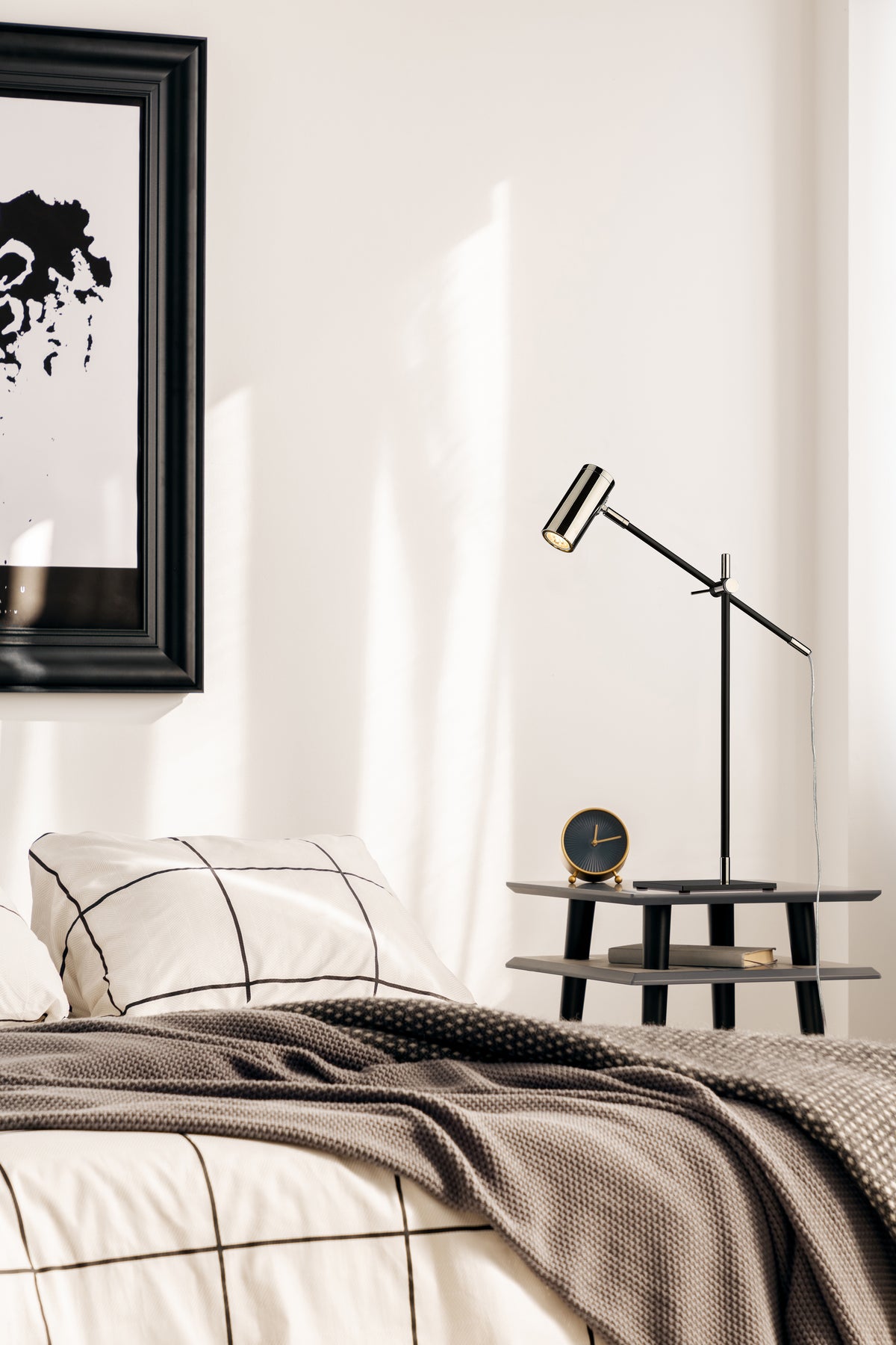 Lampe de table Calumet Noir mat + Nickel poli – vue 3