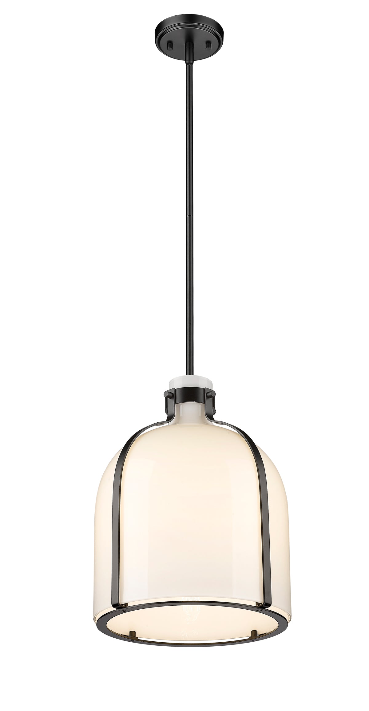 Suspension Pearson Noir mat, Opale blanc – vue 5