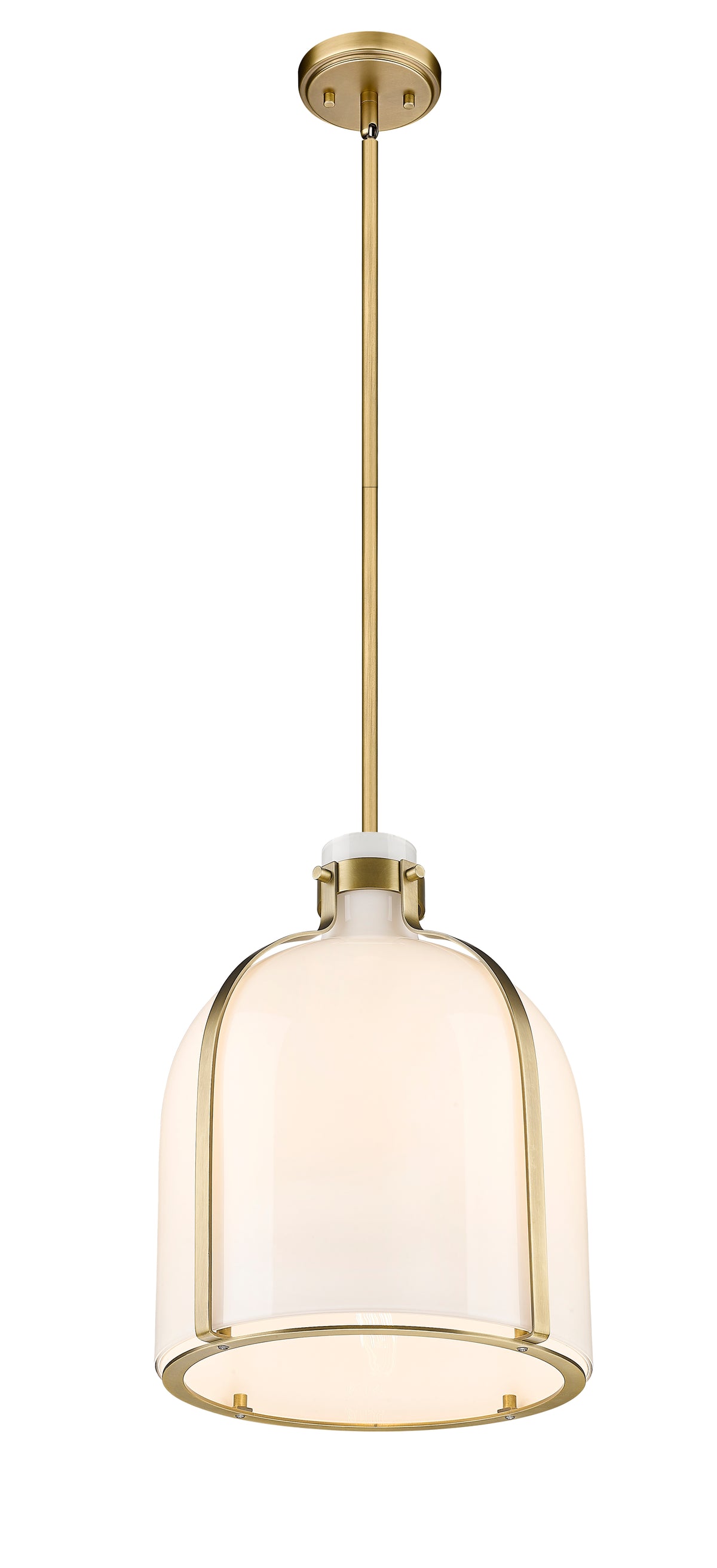 Suspension Pearson Laiton frotté, Opale blanc – vue 5