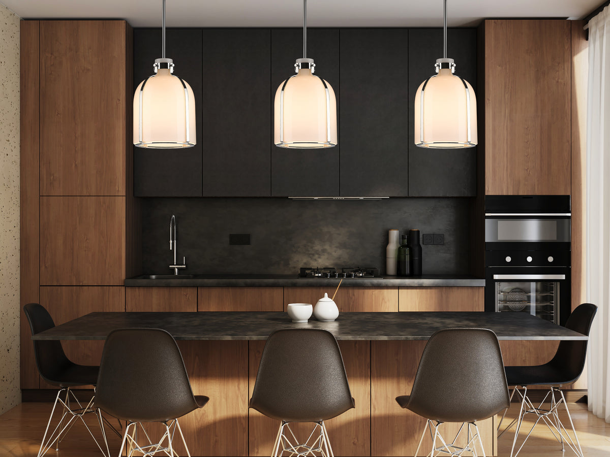 Mini-suspension Pearson Nickel poli, Opale blanc – vue 2