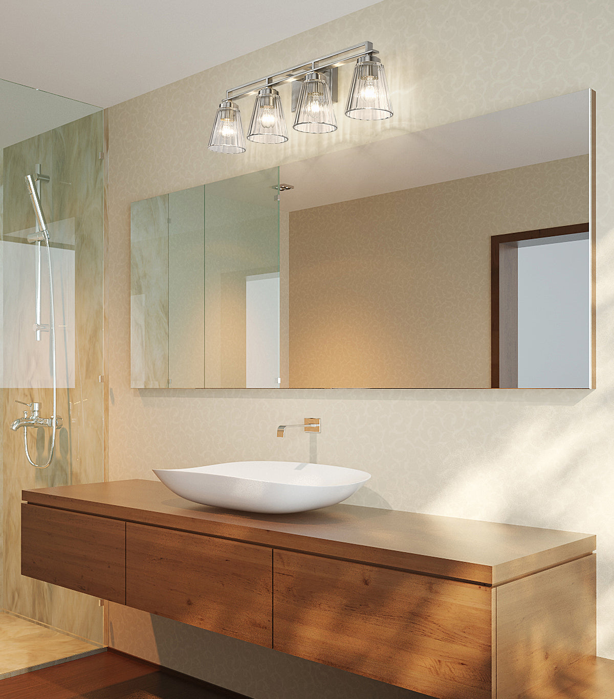 Luminaire de vanité Lyna Nickel brossé, 30 1/2" – vue 2