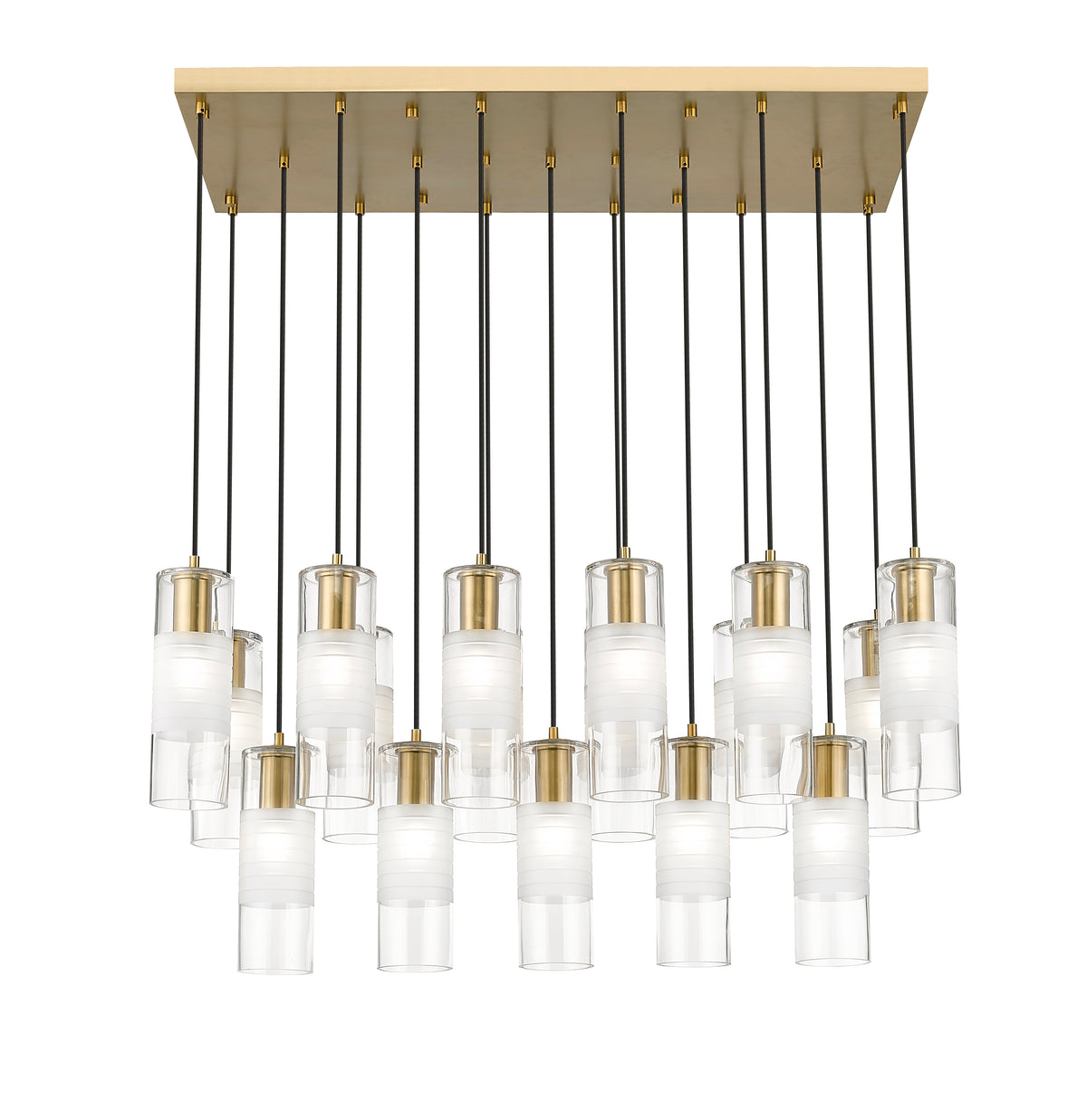 Suspension linéaire multiple Alton Or moderne, nombre ampoules 17 – vue 4
