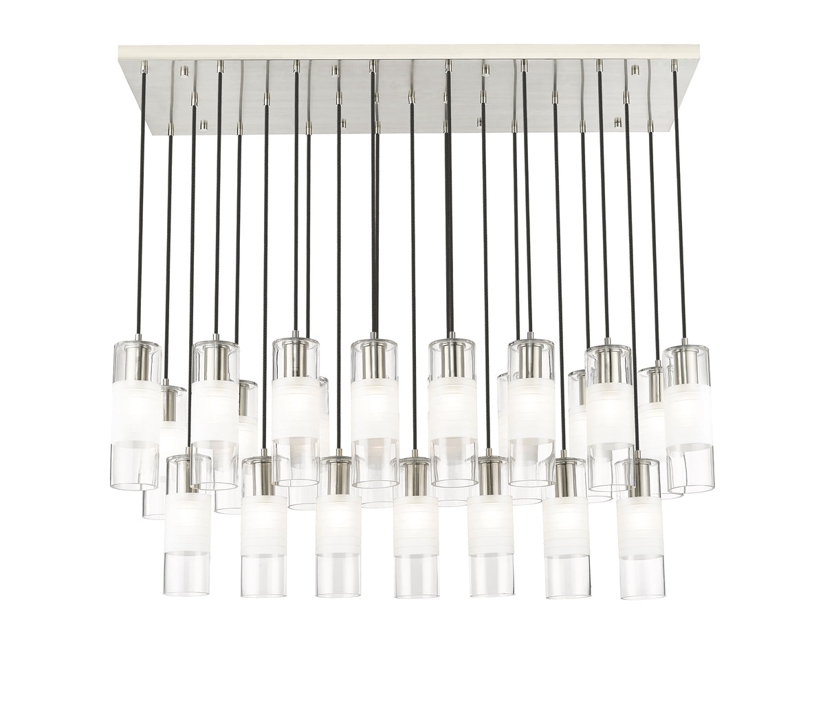 Suspension linéaire multiple Alton Nickel brossé, nombre ampoules 23 – vue 4