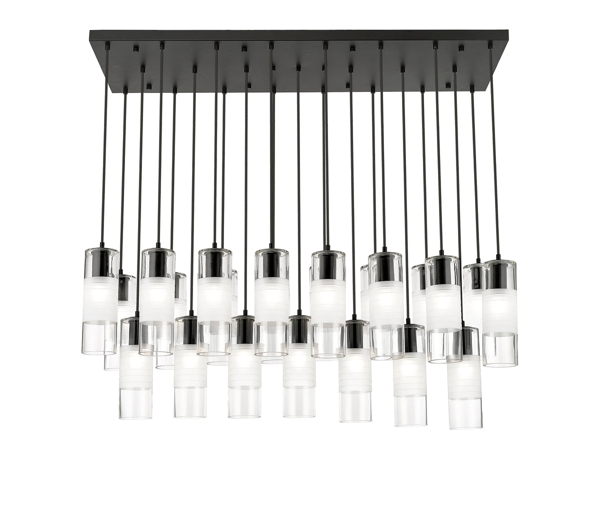 Suspension linéaire multiple Alton Noir mat, nombre ampoules 23 – vue 4