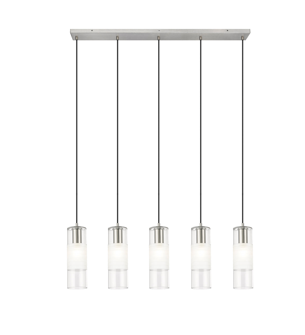 Suspension linéaire multiple Alton Nickel brossé, nombre ampoules 5 – vue 4