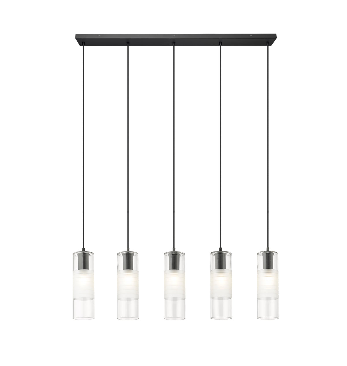 Suspension linéaire multiple Alton Noir mat, nombre ampoules 5 – vue 4