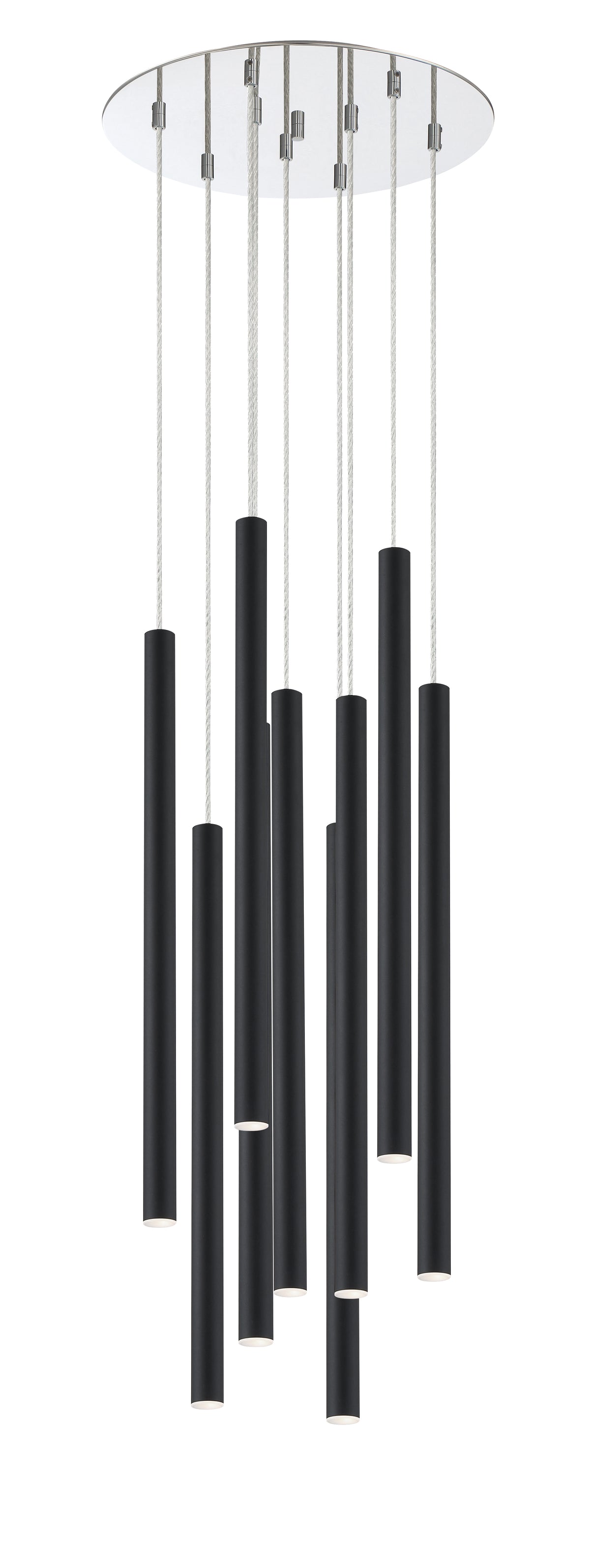 Suspension multiple 24" Forest Noir mat, Chrome, nombre ampoules 9 – vue 4