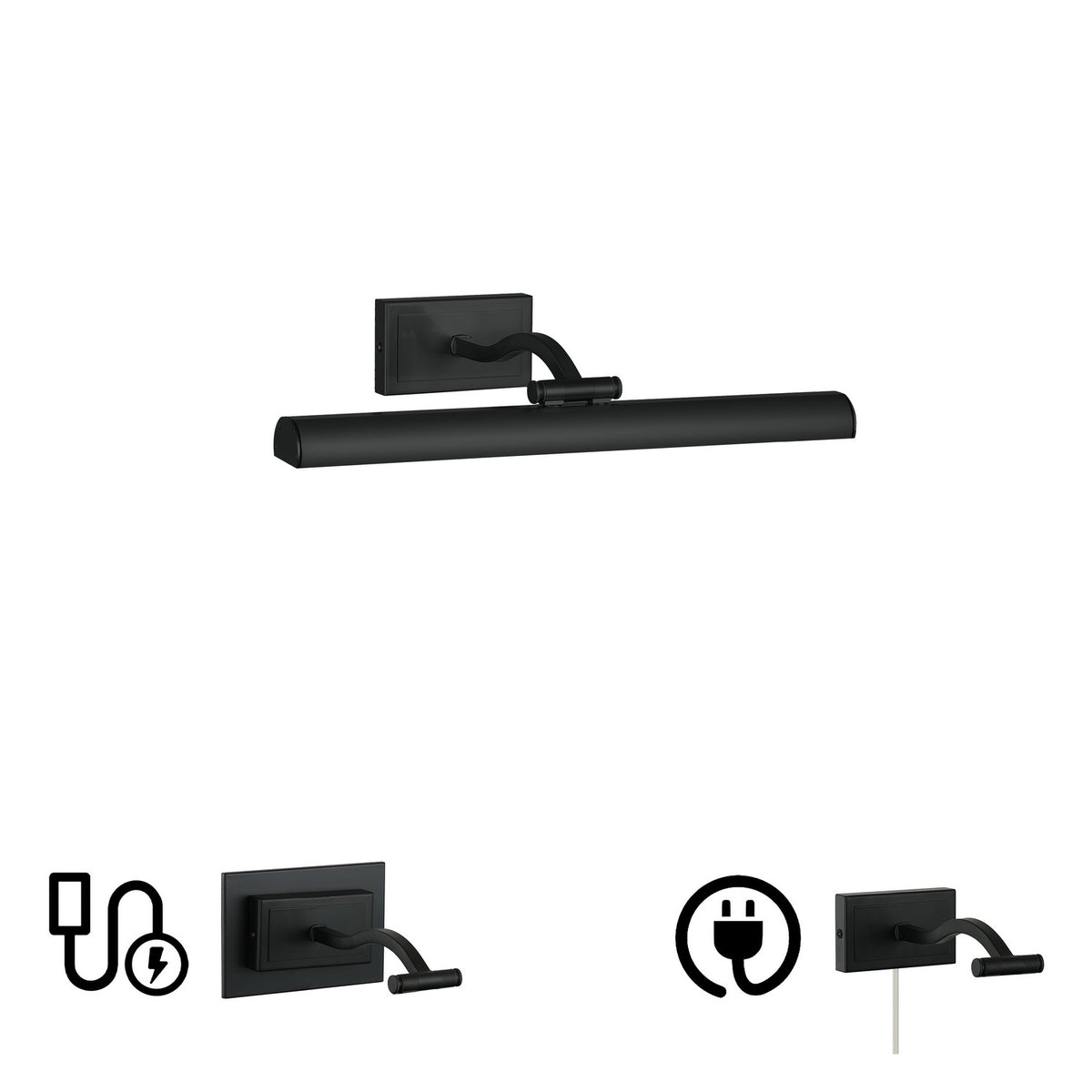 Applique de tableau Yvonne 16", Noir mat – Dainolite