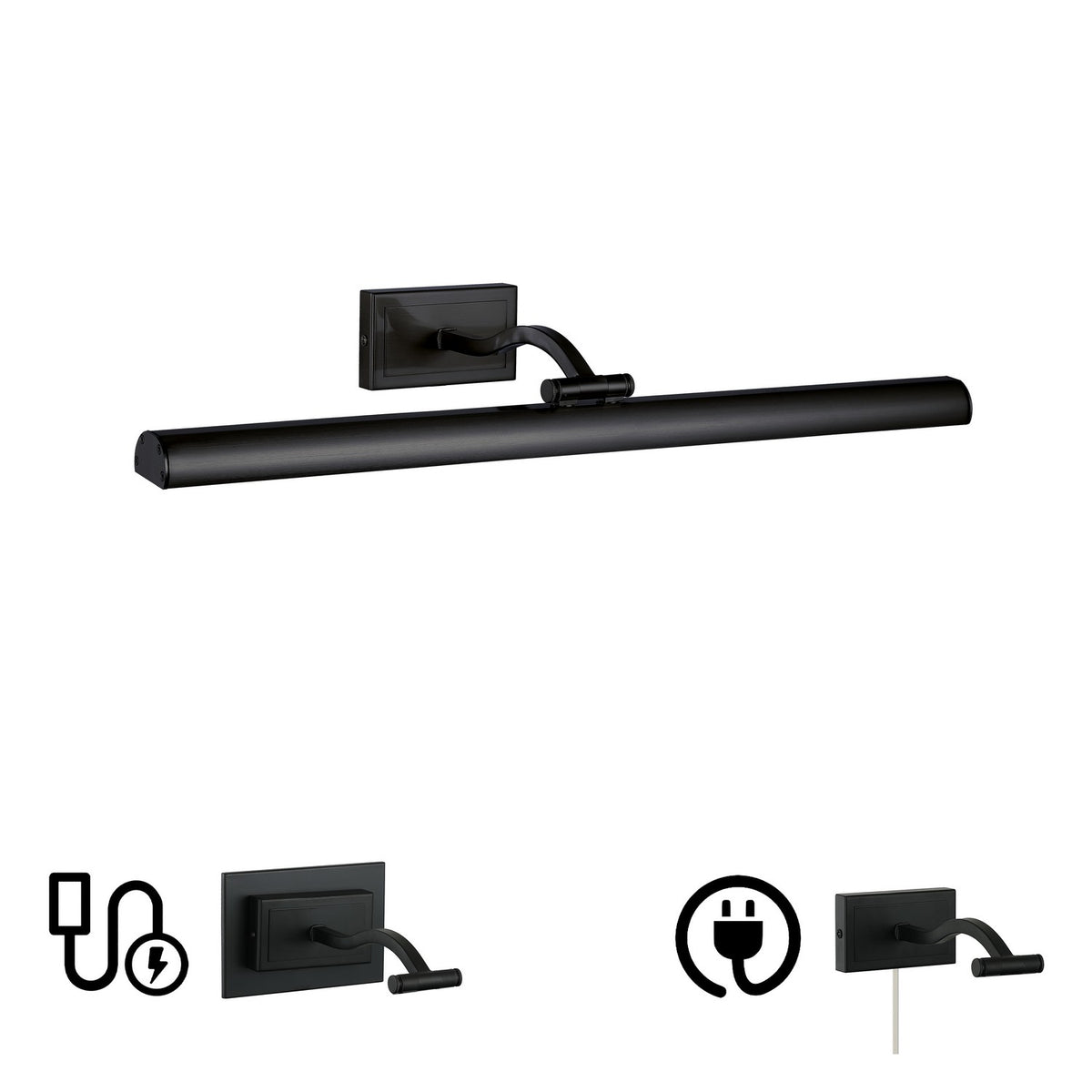 Applique de tableau Yvonne 24", Noir mat – Dainolite