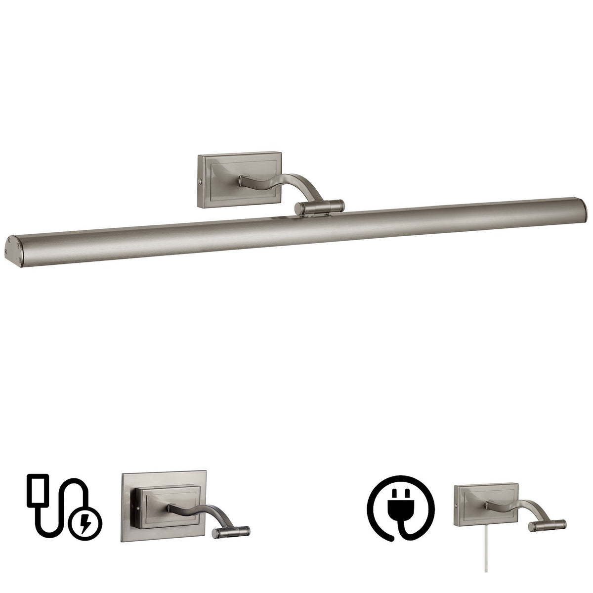 Applique de tableau Yvonne 32", Chrome satiné – Dainolite