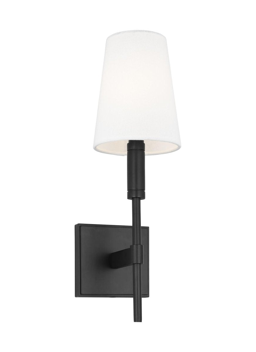 Applique murale Beckham Classic - Nickel poli 17" Lin blanc by Visual Comfort Studio | Luminaires & cie