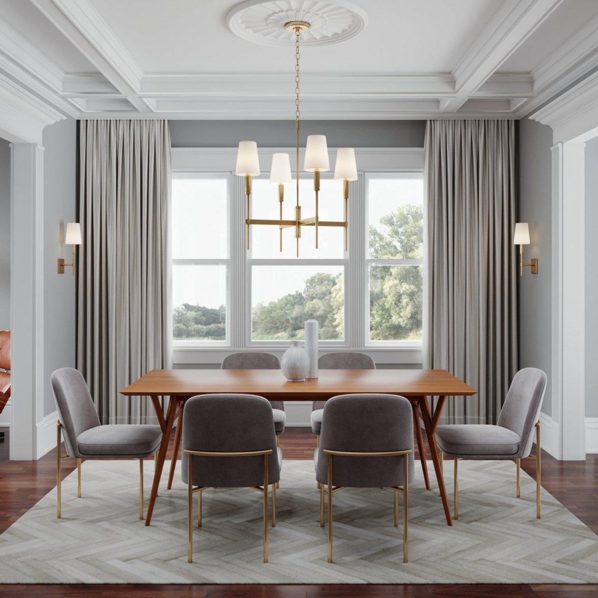 Applique murale Beckham Classic - Nickel poli 17" Lin blanc by Visual Comfort Studio | Luminaires & cie