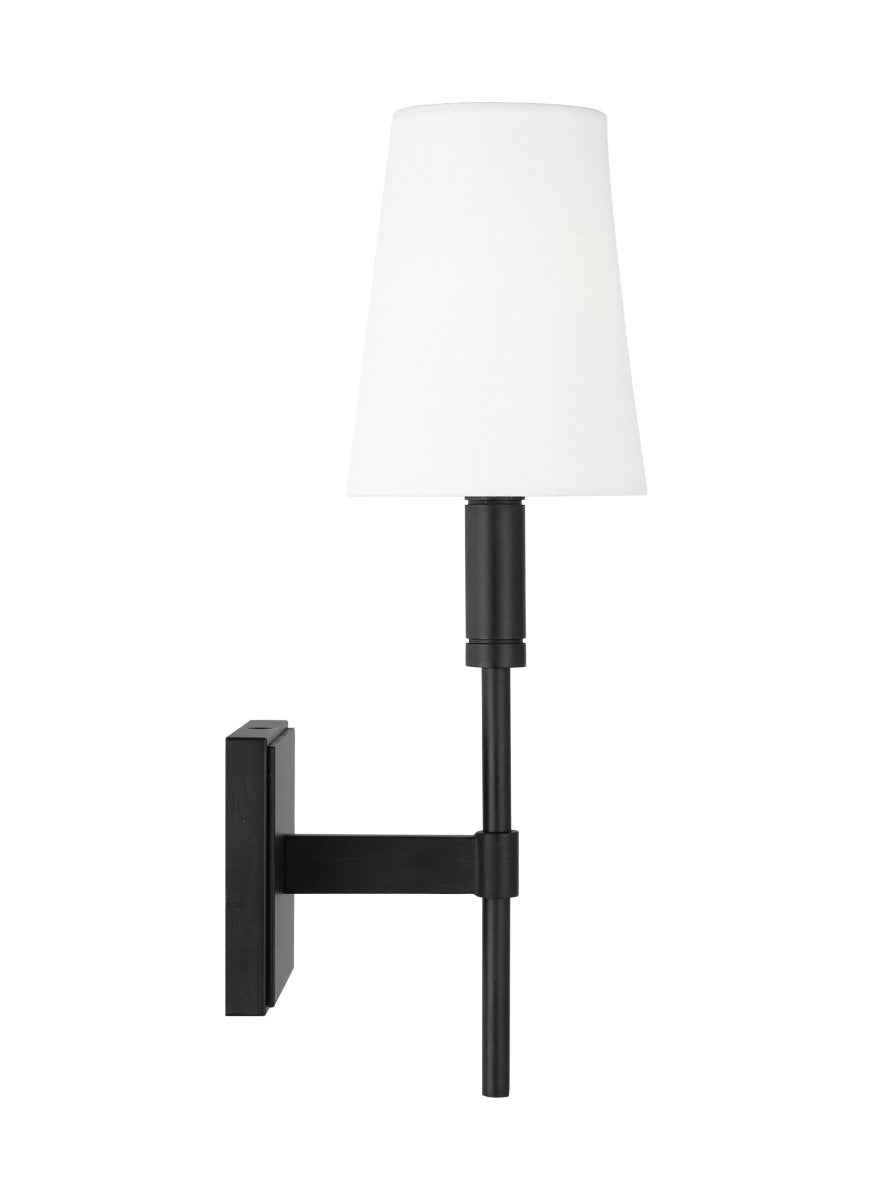 Applique murale Beckham Classic - Nickel poli 17" Lin blanc by Visual Comfort Studio | Luminaires & cie