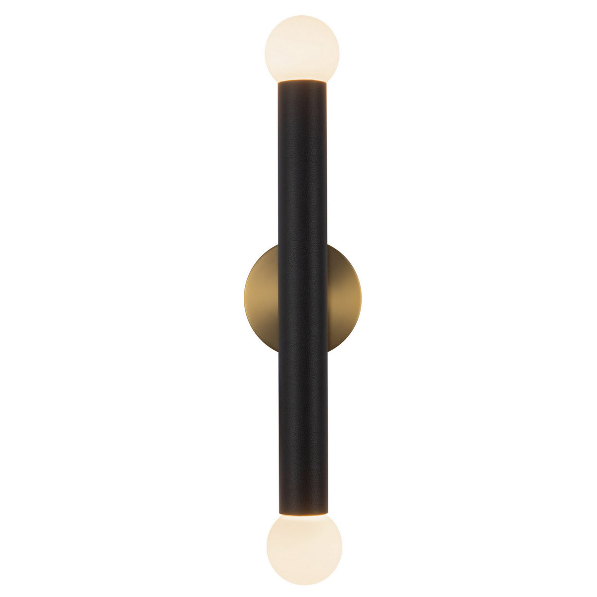 Applique murale Calla Or brossé / Noir cuir végan, 23 5/8" – Kuzco Lighting