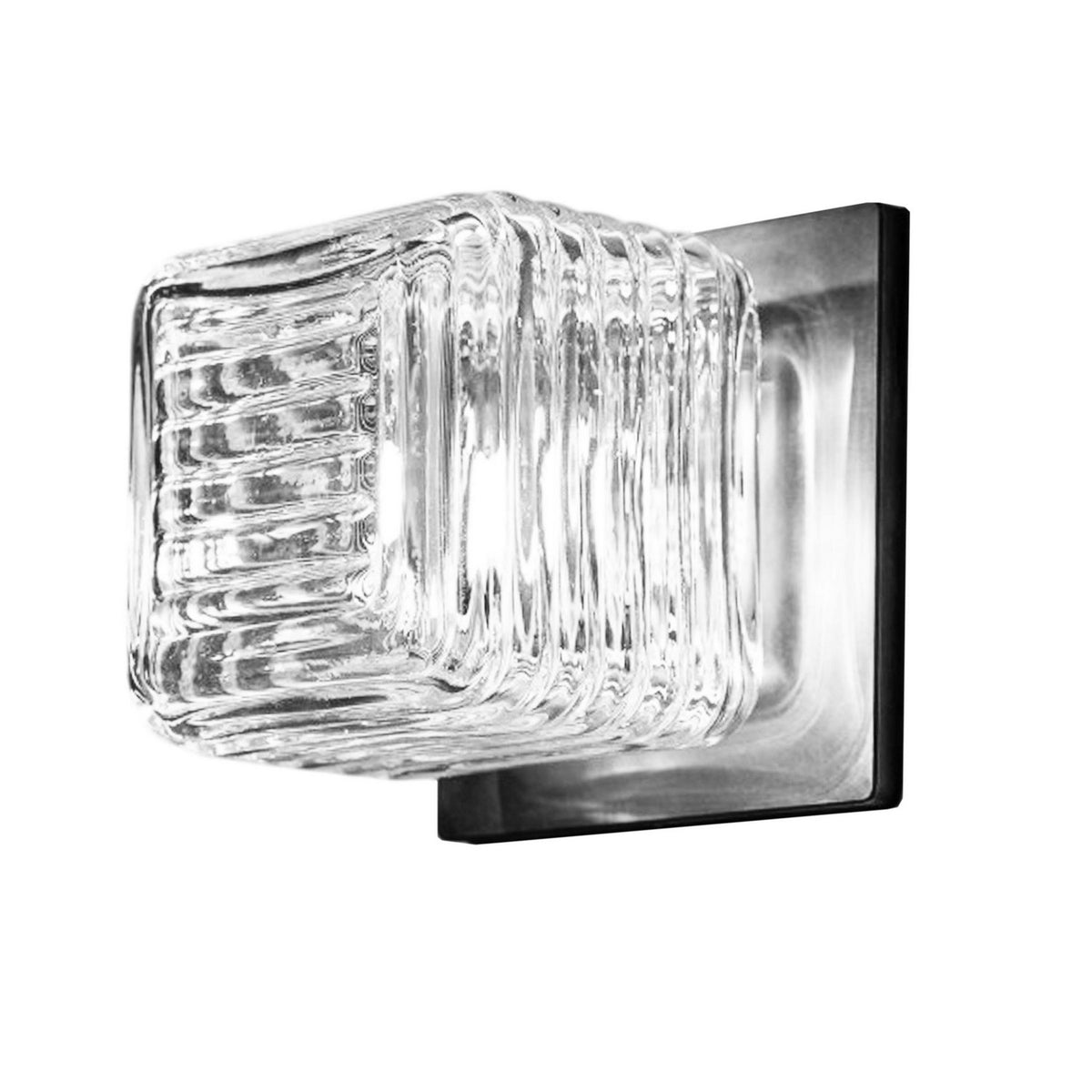 Applique murale carrée Berkley Transparent / Chrome poli – Dainolite