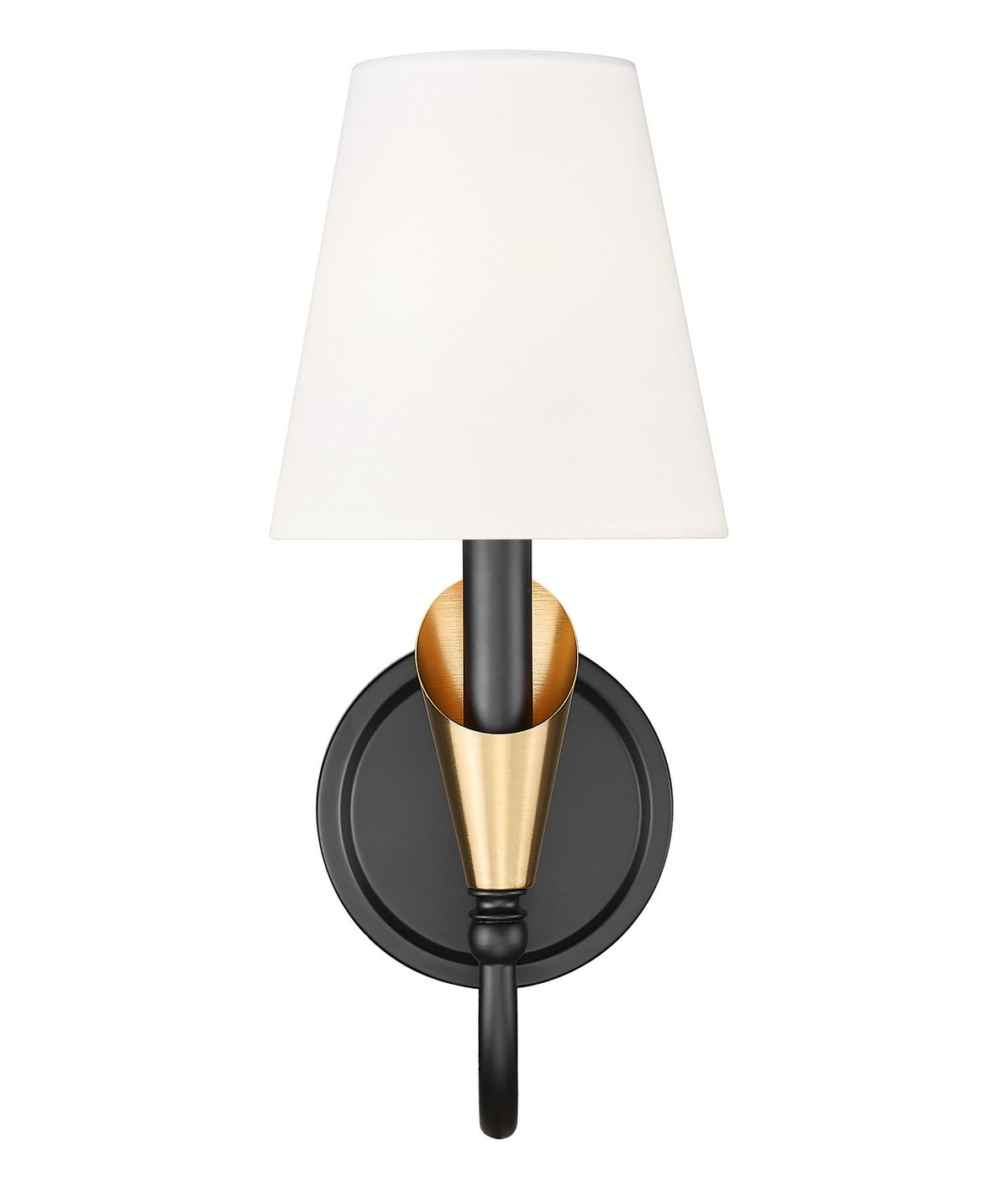 Applique murale Claudelle Noir mat + Or moderne, 14" – vue 2