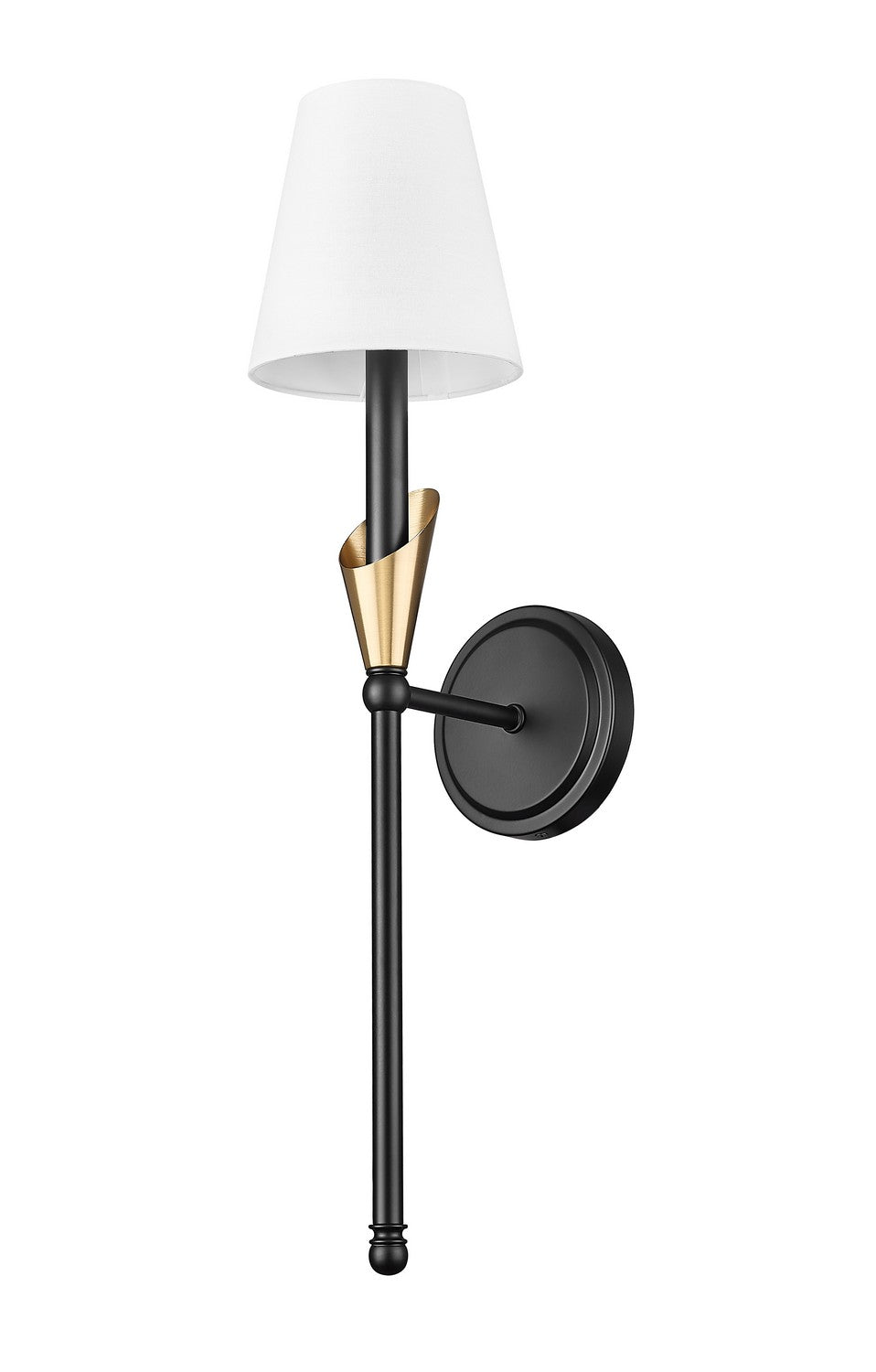 Applique murale Claudelle Noir mat + Or moderne, 24" – vue 5