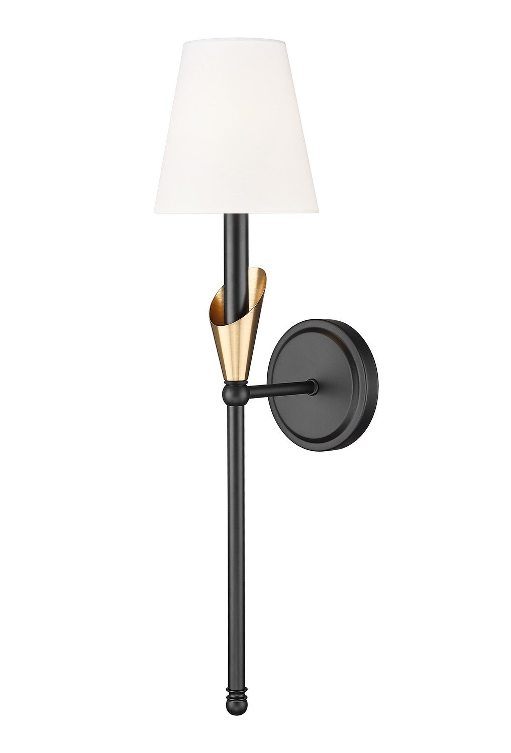 Applique murale Claudelle Noir mat + Or moderne, 24" – Z-Lite