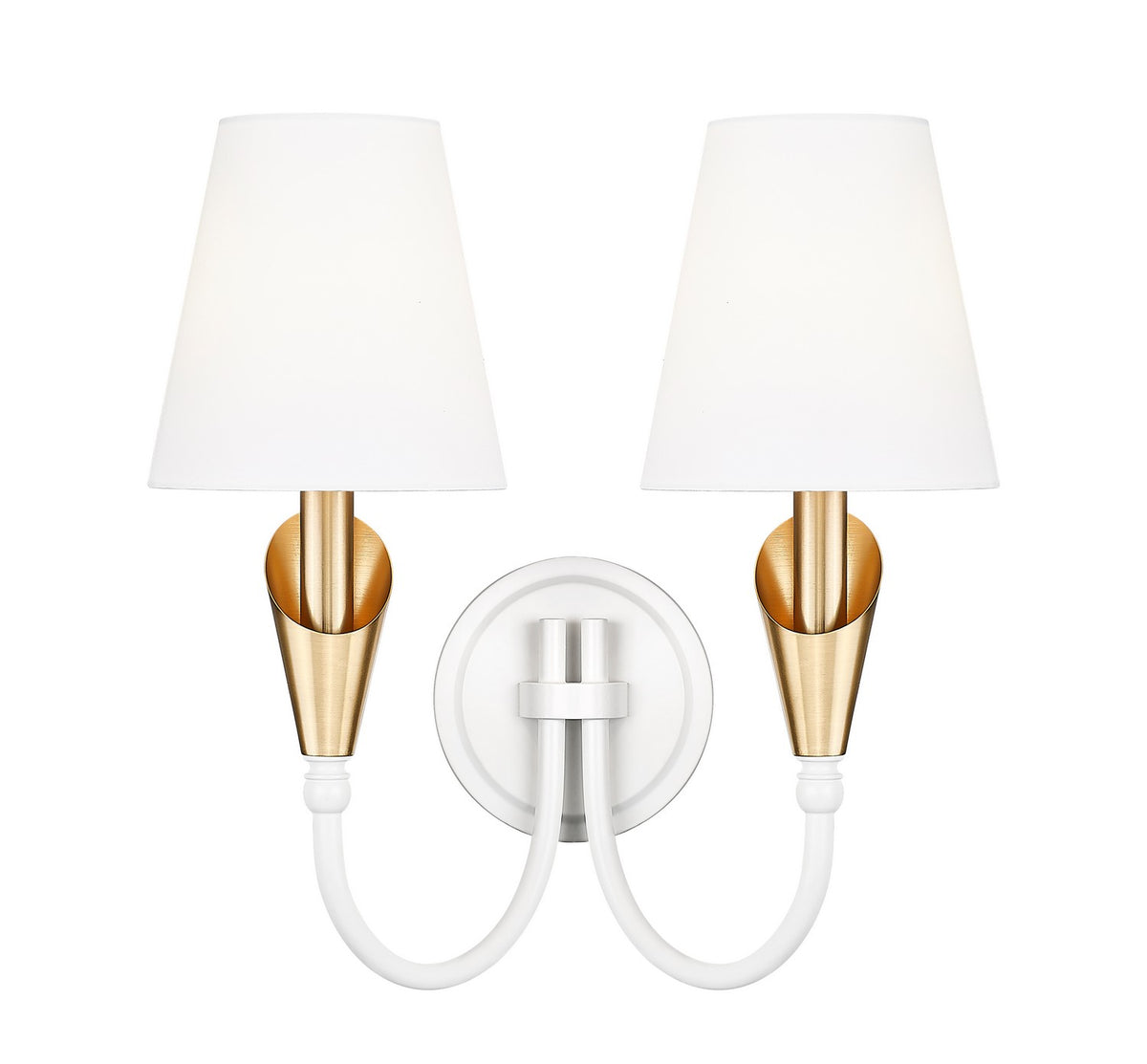 Applique murale Claudelle Blanc toundra + Or moderne, 14 1/2" – vue 2